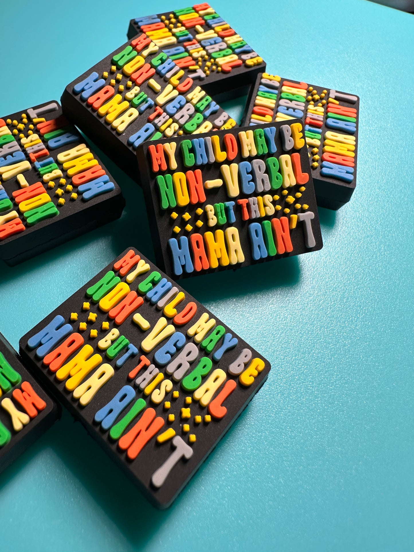 Mom of Autism Awareness Puzzle Focal Beads/ beadable pen/ Silicone bead/ keychain bead/ style