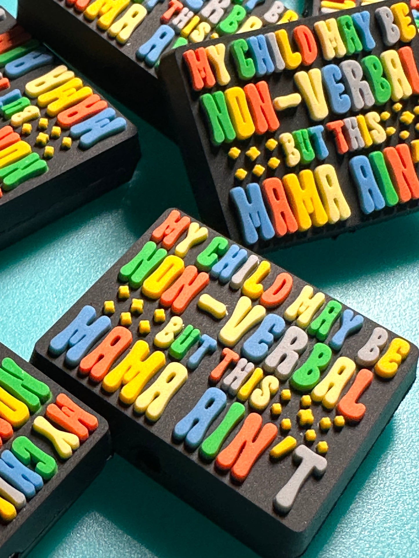 Mom of Autism Awareness Puzzle Focal Beads/ beadable pen/ Silicone bead/ keychain bead/ style
