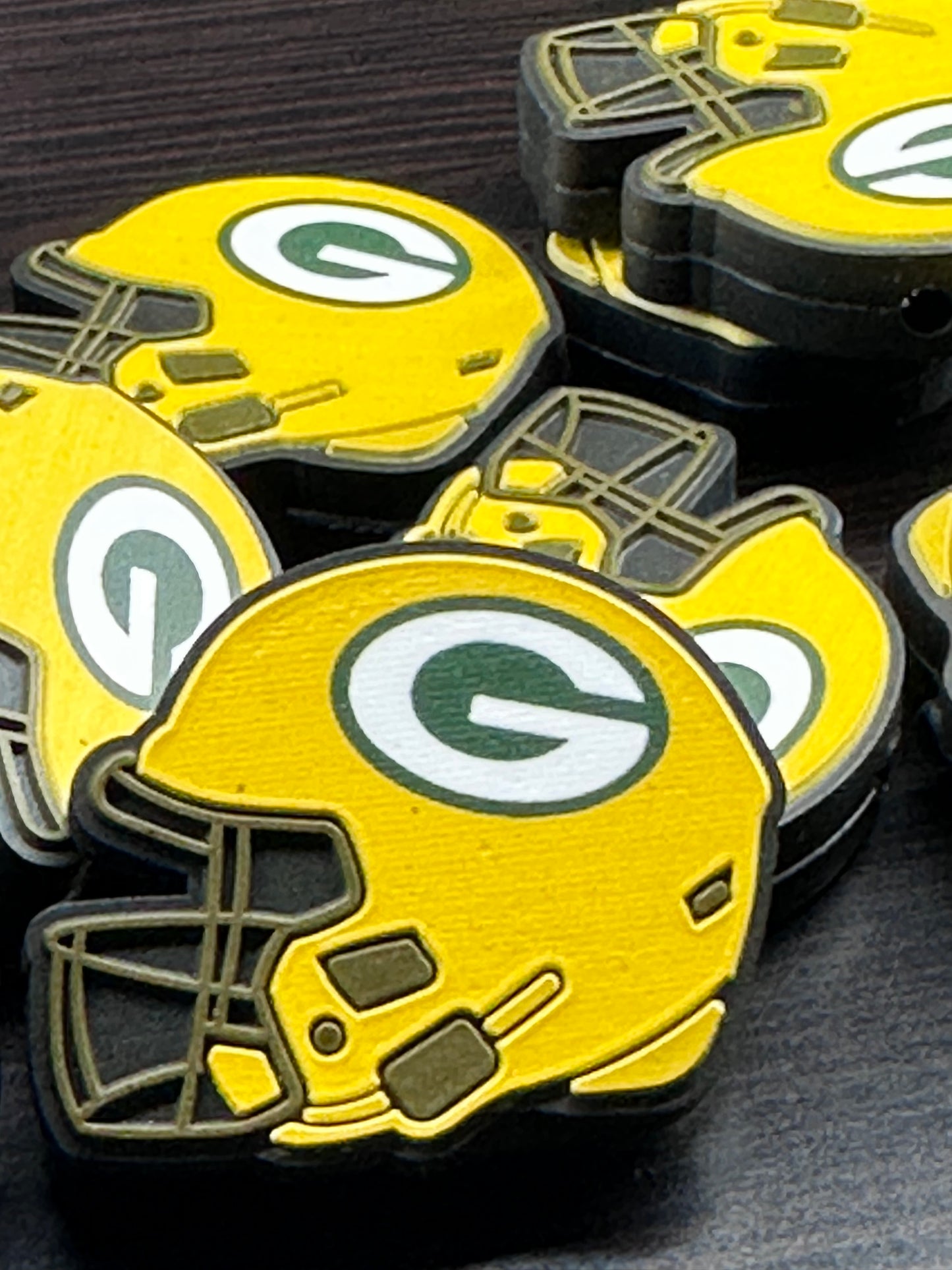 New Green Bay Packers focal bead /helmet shaped /football