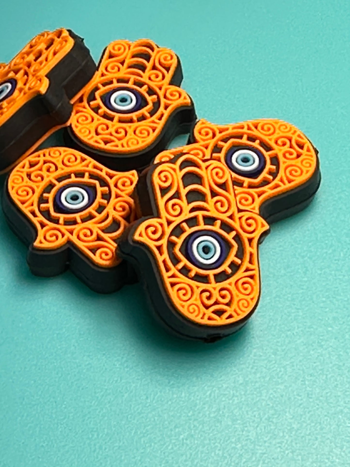 Hamsa/Focal Bead/ beadable pen/ Silicone bead/ keychain beads/ good luck/