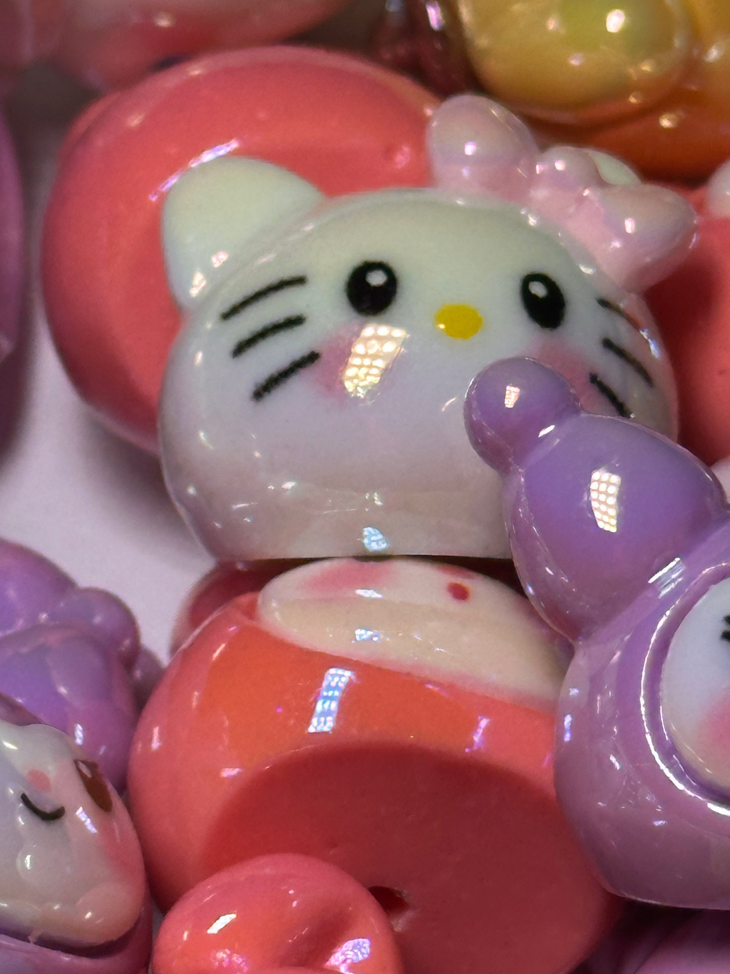 Sanrio HK Cat KUKU acrylic beads/ Five (5) different beads included/pen beading beads / keychain beads/ DIY/ bag charm beads