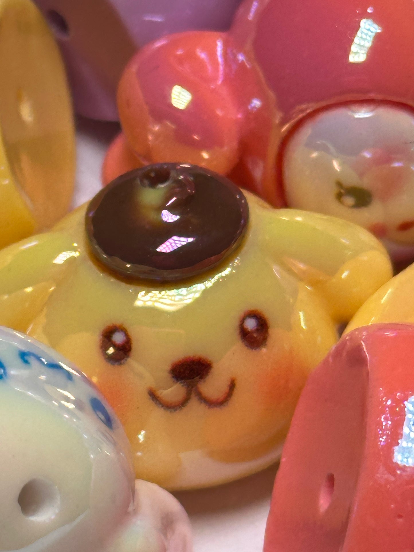Sanrio HK Cat KUKU acrylic beads/ Five (5) different beads included/pen beading beads / keychain beads/ DIY/ bag charm beads