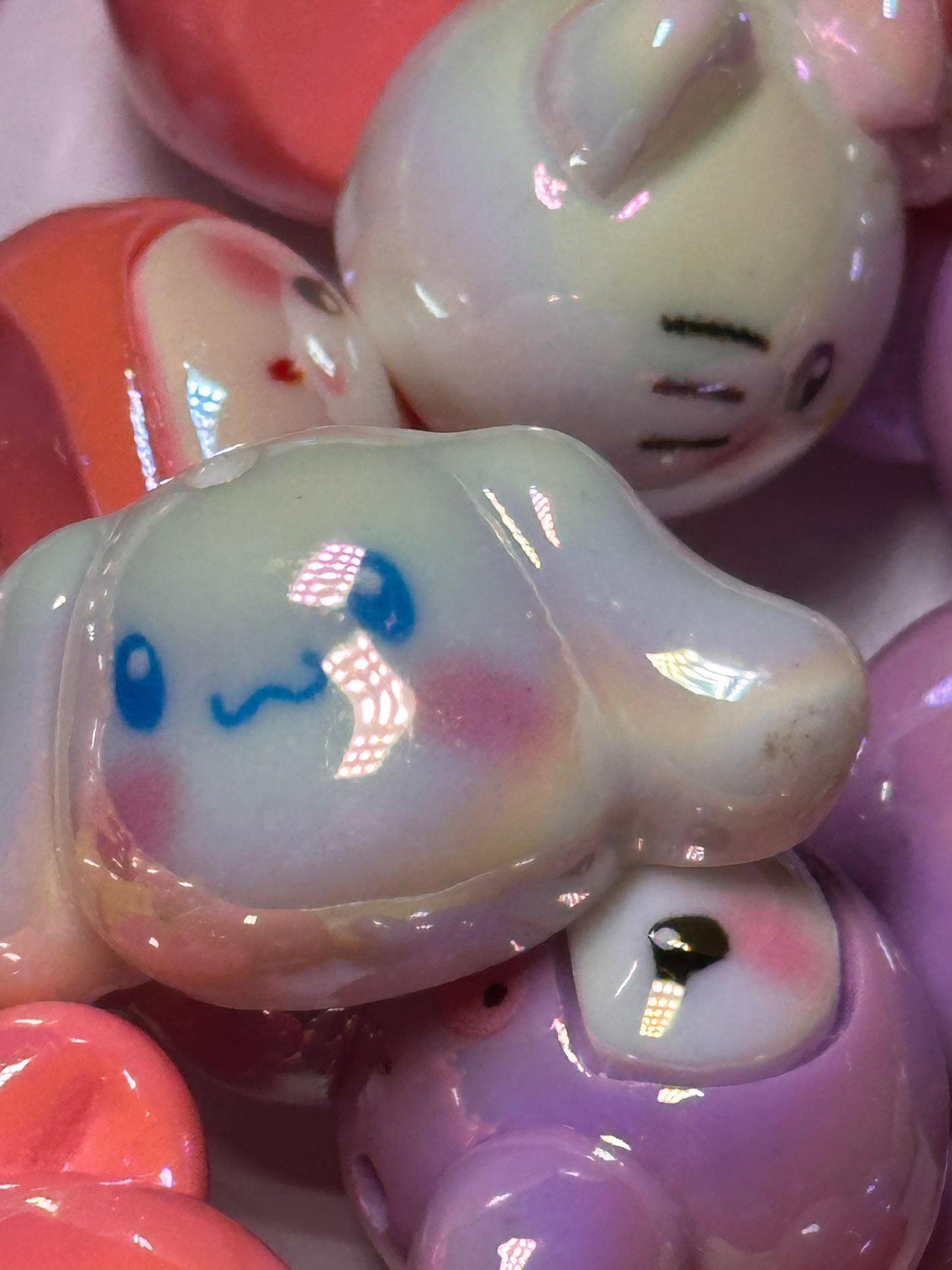 Sanrio HK Cat KUKU acrylic beads/ Five (5) different beads included/pen beading beads / keychain beads/ DIY/ bag charm beads