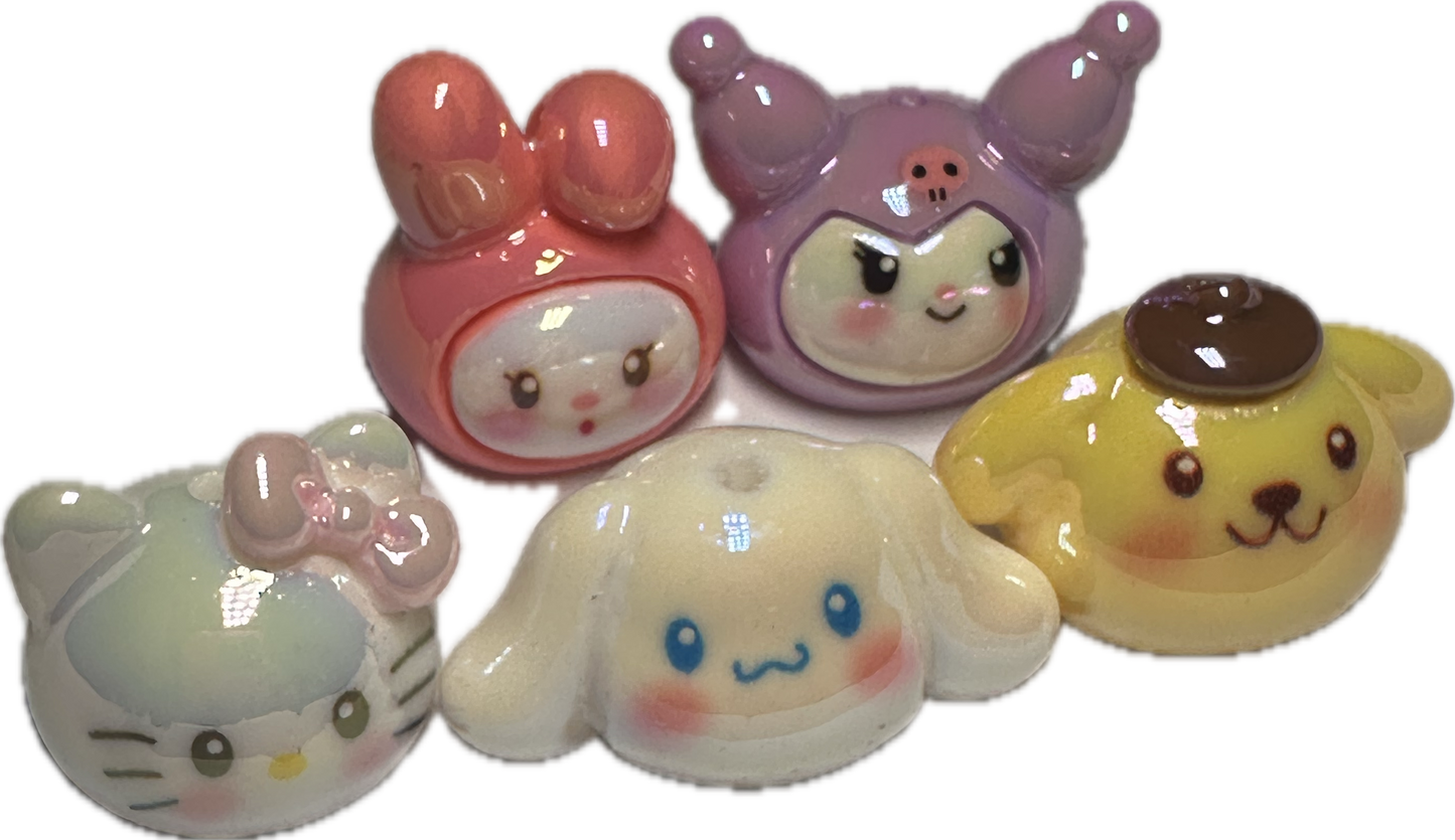 Sanrio HK Cat KUKU acrylic beads/ Five (5) different beads included/pen beading beads / keychain beads/ DIY/ bag charm beads