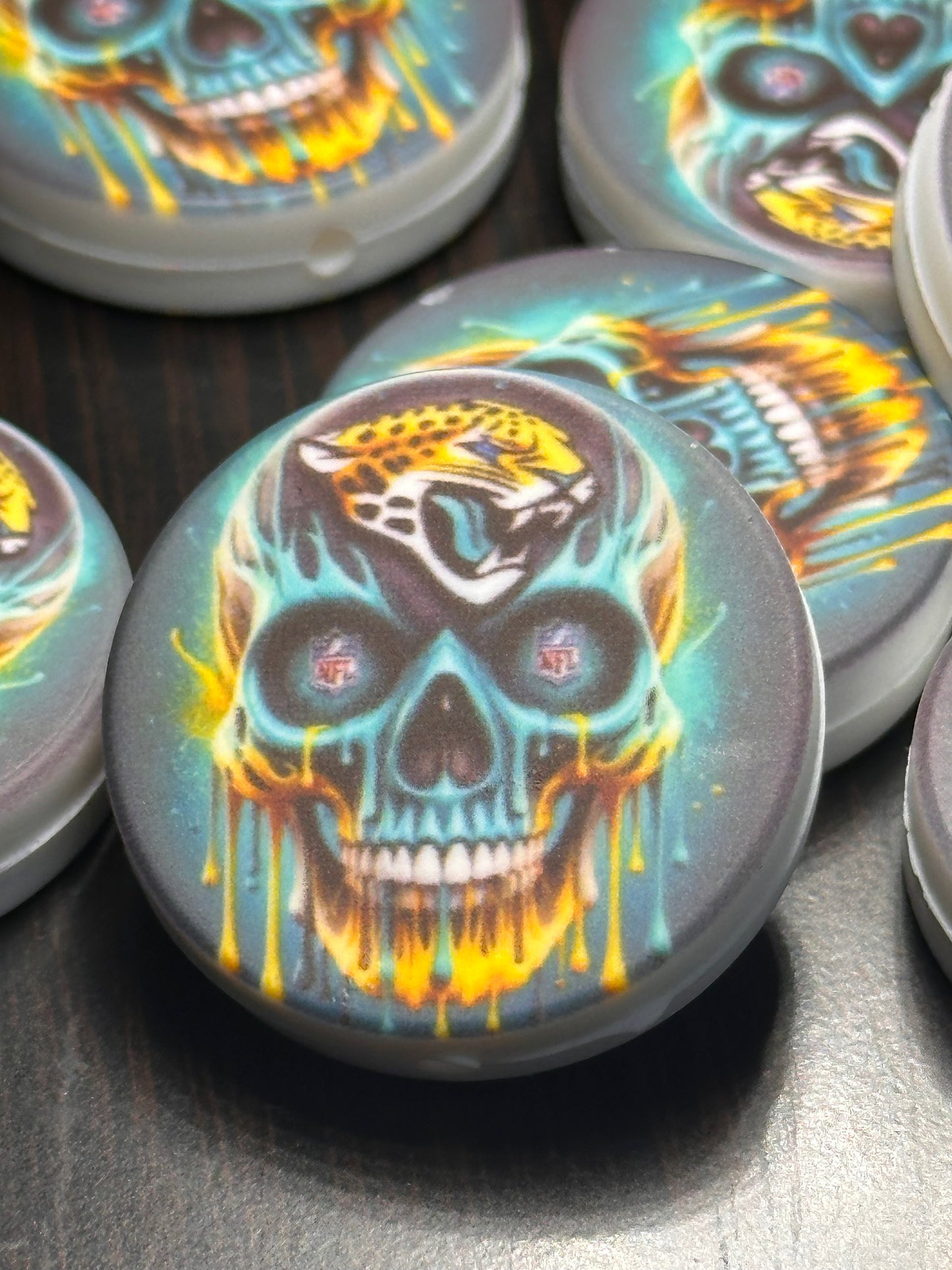NEW Jacksonville Jaguars focal bead / #3 skull