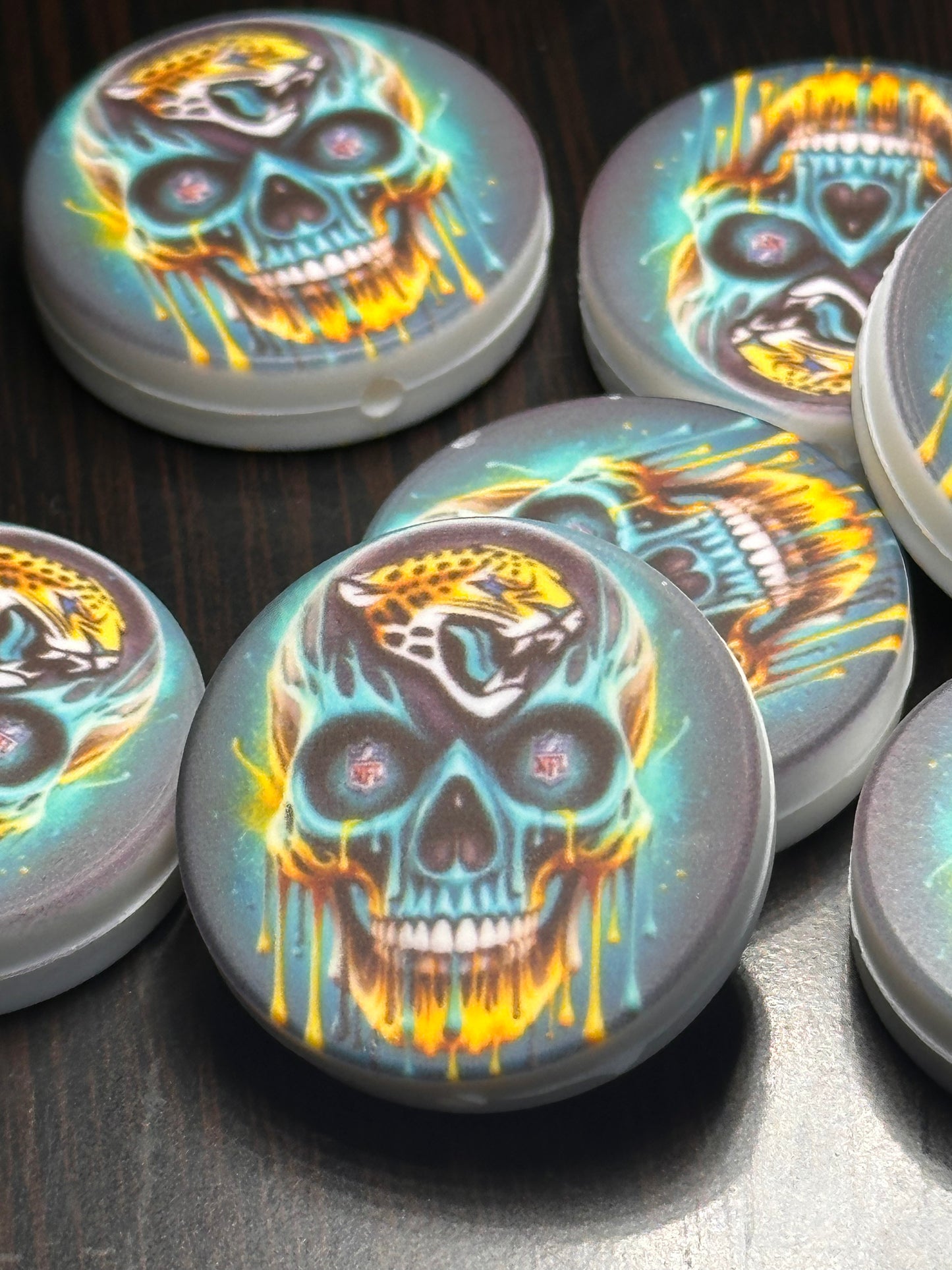 NEW Jacksonville Jaguars focal bead / #3 skull