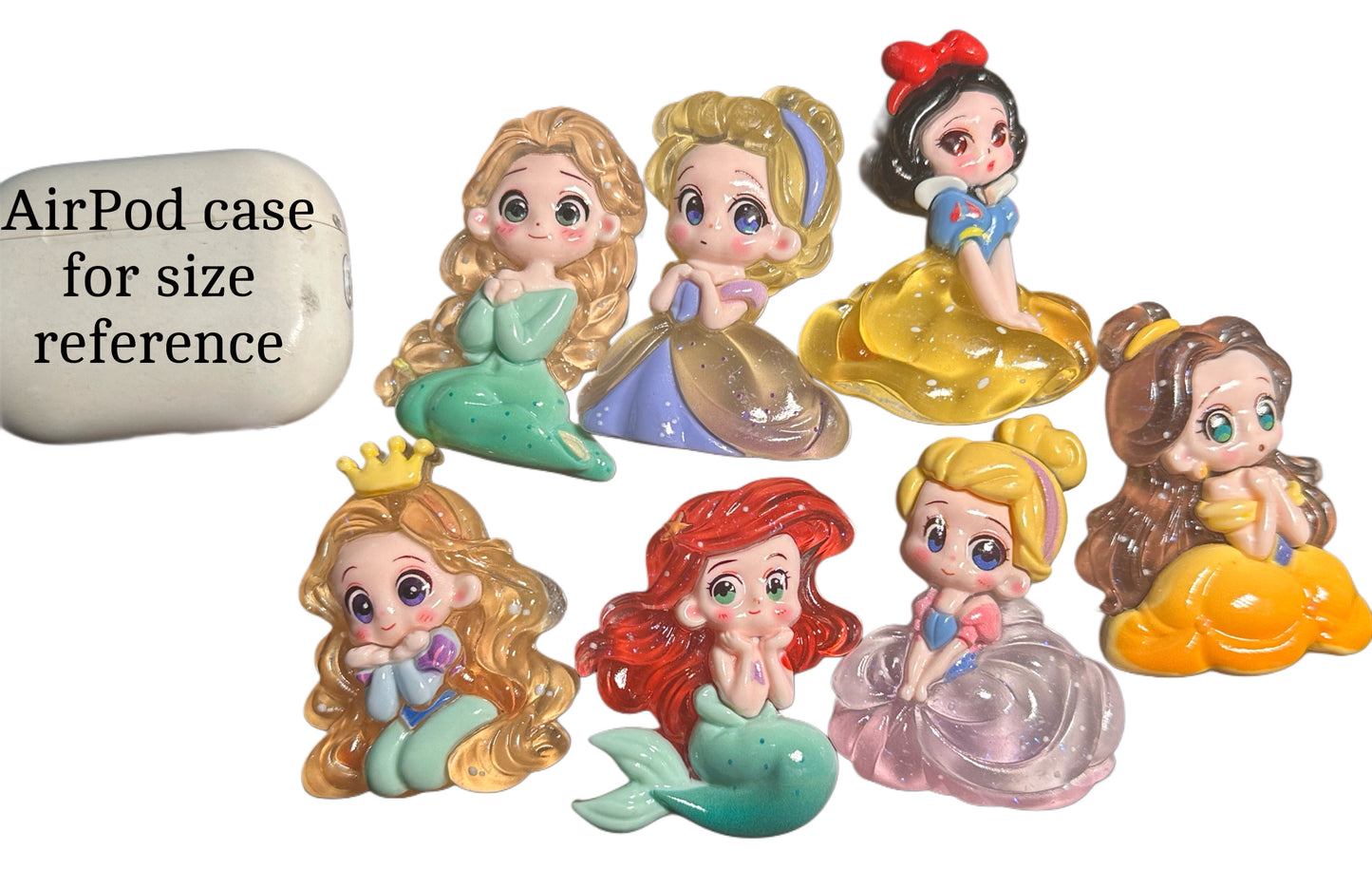 Seven different (7) princesses included /cute acrylic pieces/badge reel/acrylic