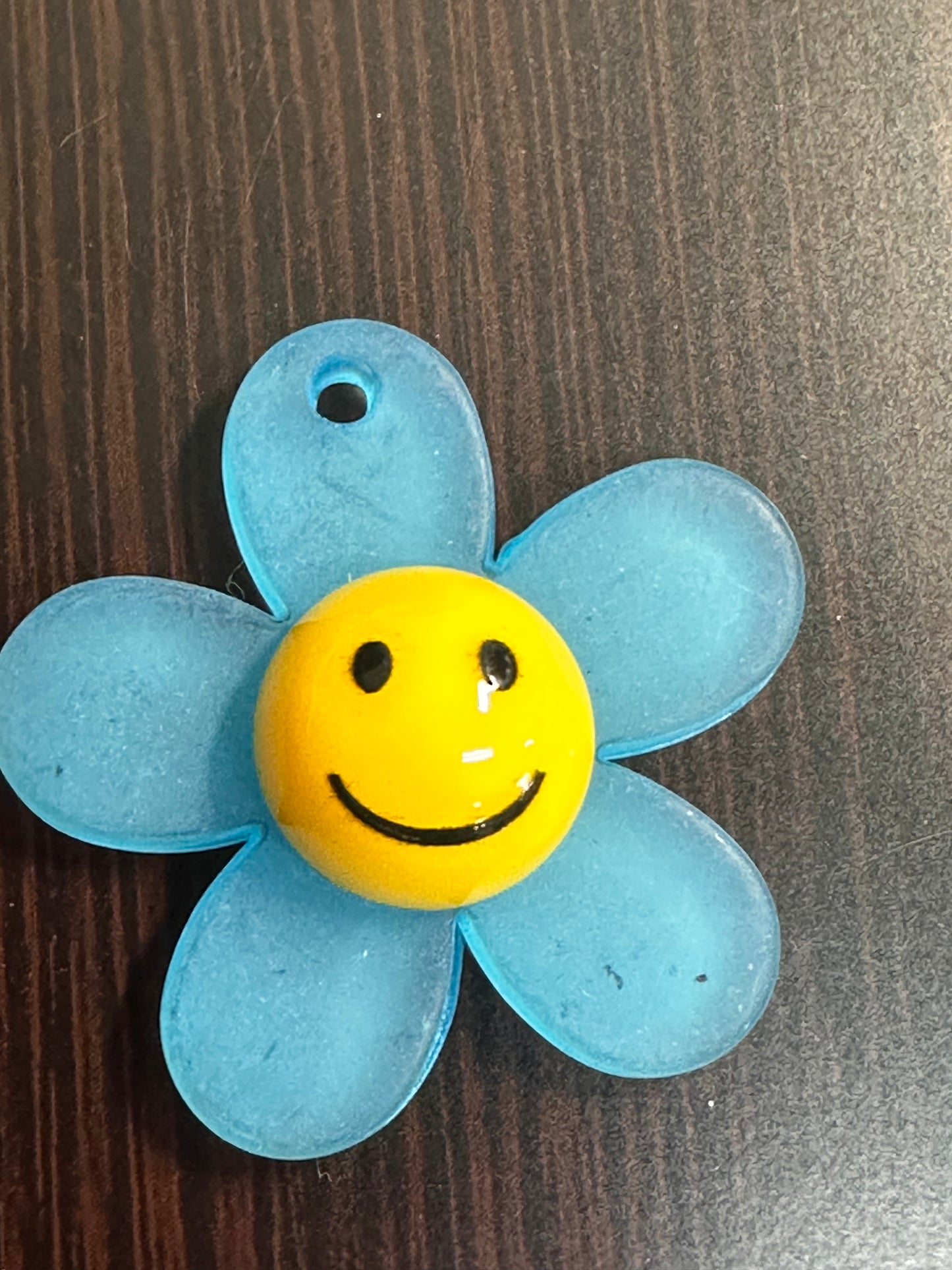 Matte Smiley face flower acrylic charms pendants/ perfect for earrings, charm bracelets, necklaces, bag charms, and so much more