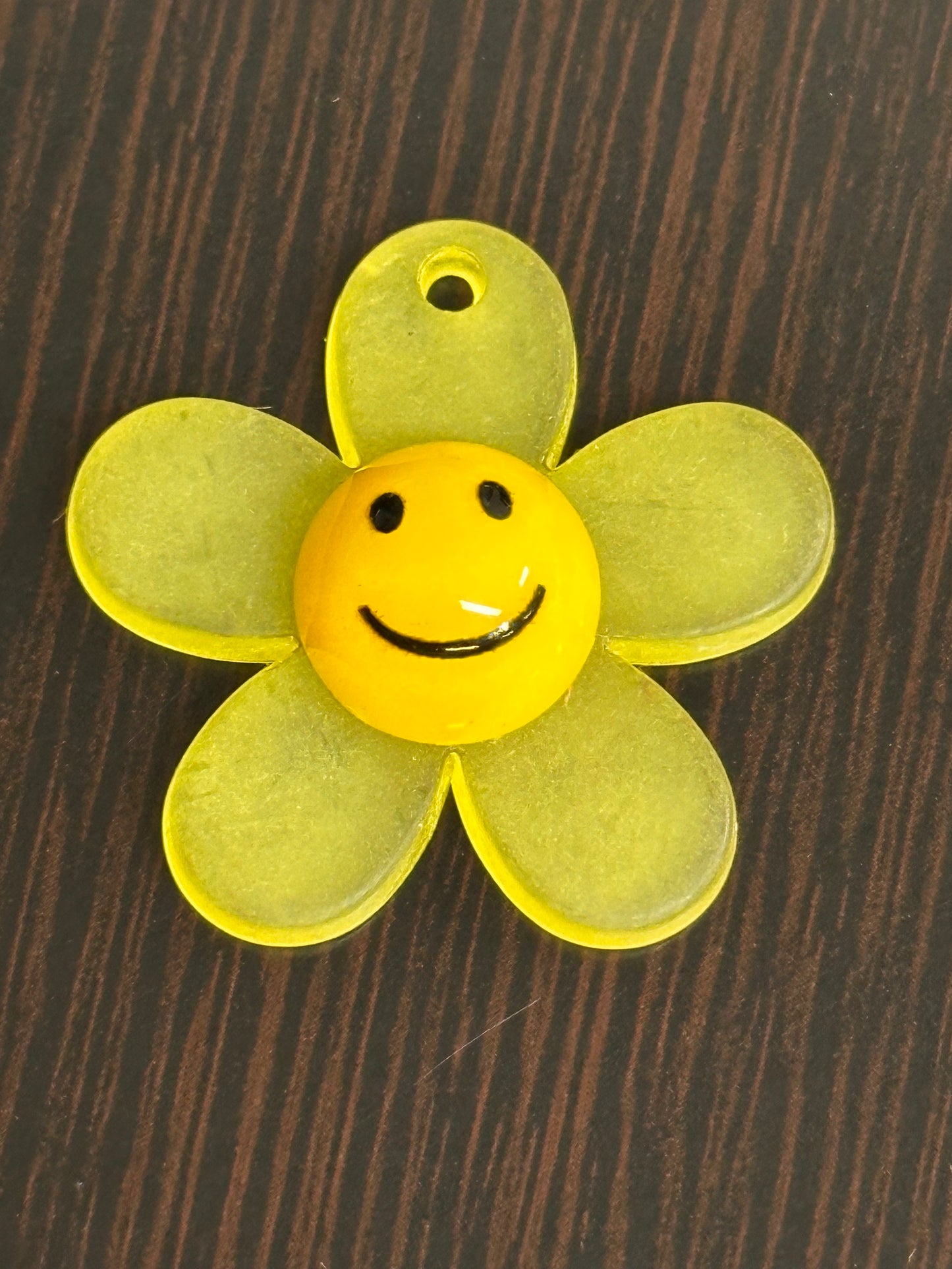 Matte Smiley face flower acrylic charms pendants/ perfect for earrings, charm bracelets, necklaces, bag charms, and so much more