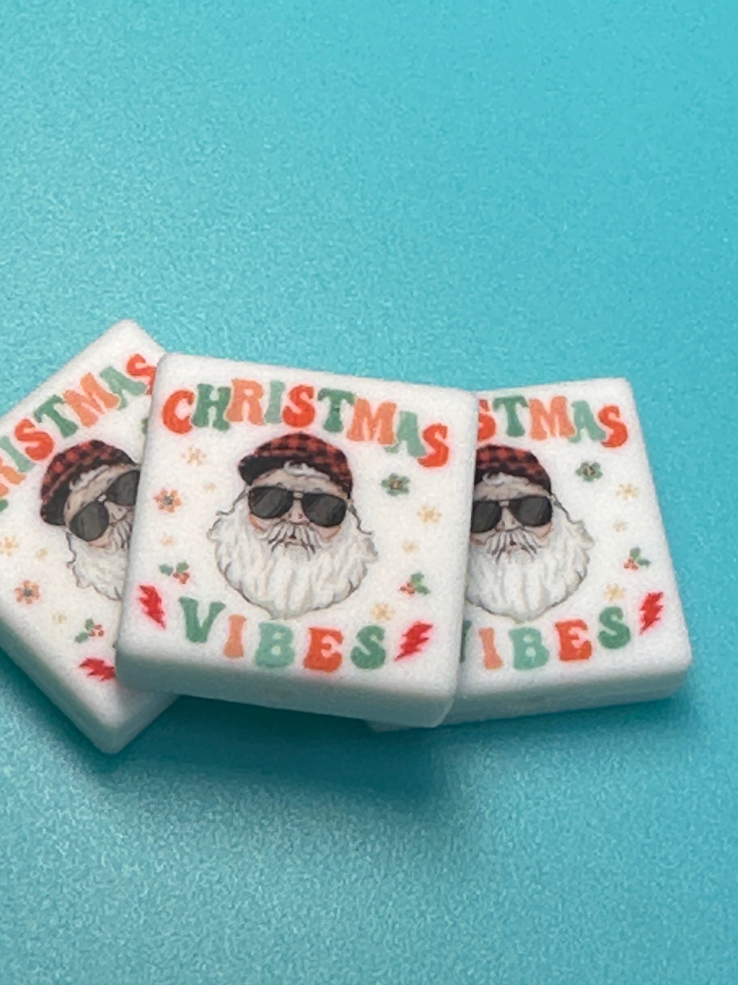 Christmas Vibes Focal Bead/ beadable pen/ Silicone bead/ keychain bead/ Santa/