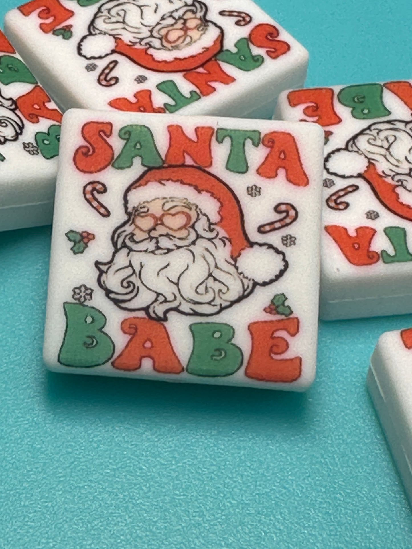 Santa Babe Christmas is for Jesus Focal Bead/ beadable pen/ Silicone bead/ keychain bead/