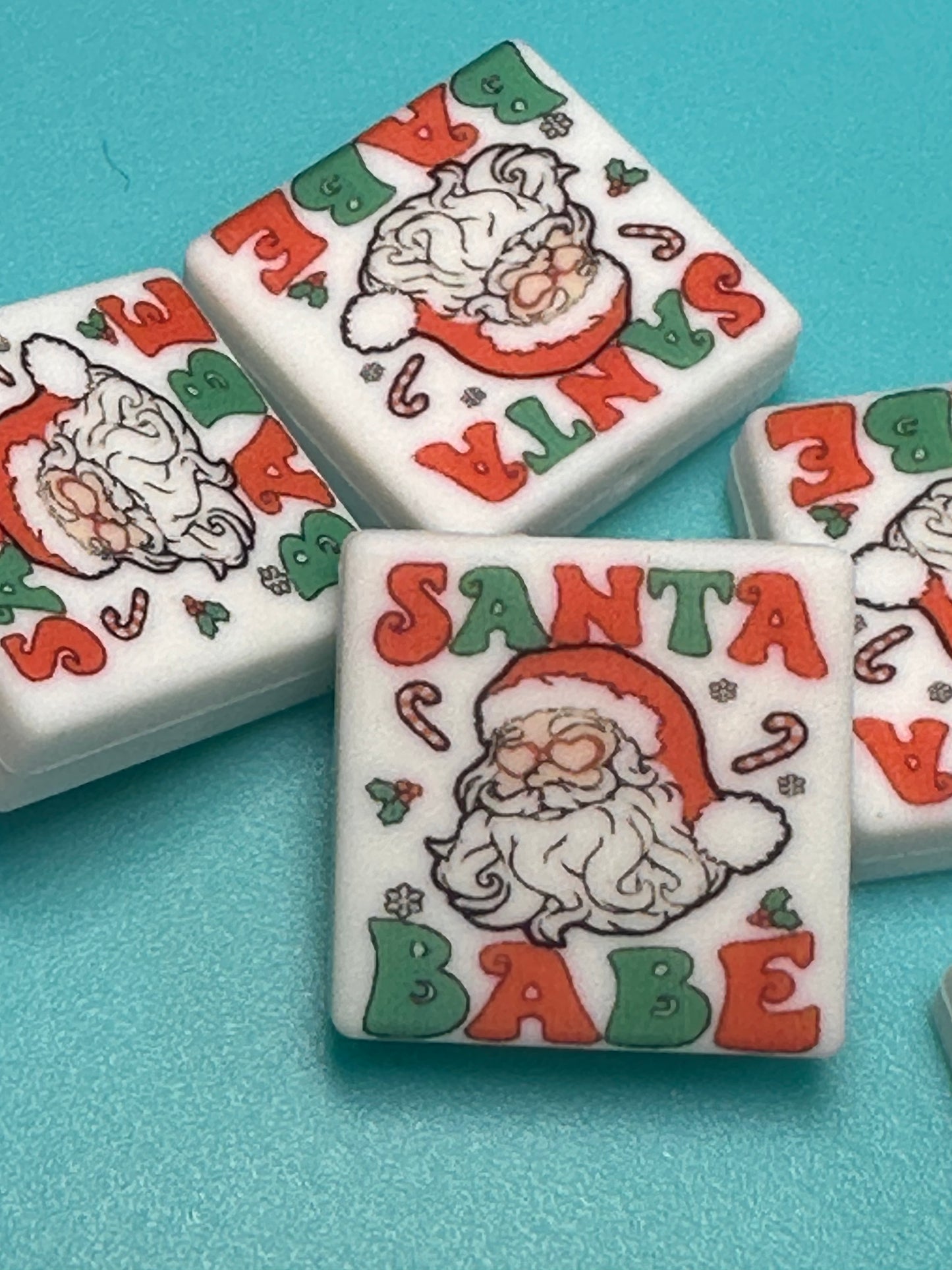 Santa Babe Christmas is for Jesus Focal Bead/ beadable pen/ Silicone bead/ keychain bead/
