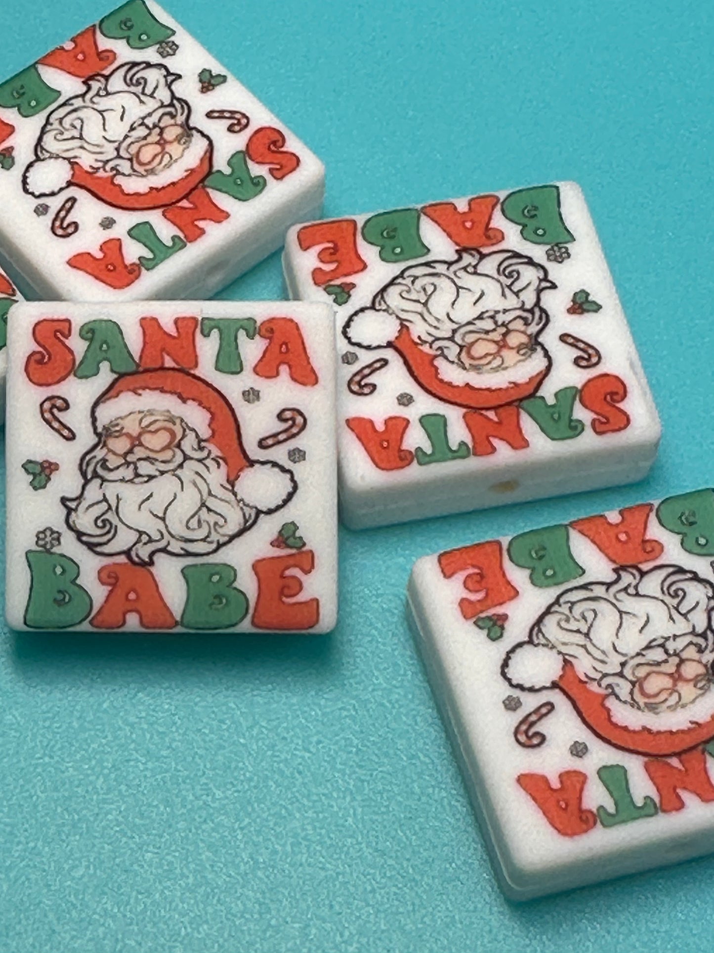 Santa Babe Christmas is for Jesus Focal Bead/ beadable pen/ Silicone bead/ keychain bead/
