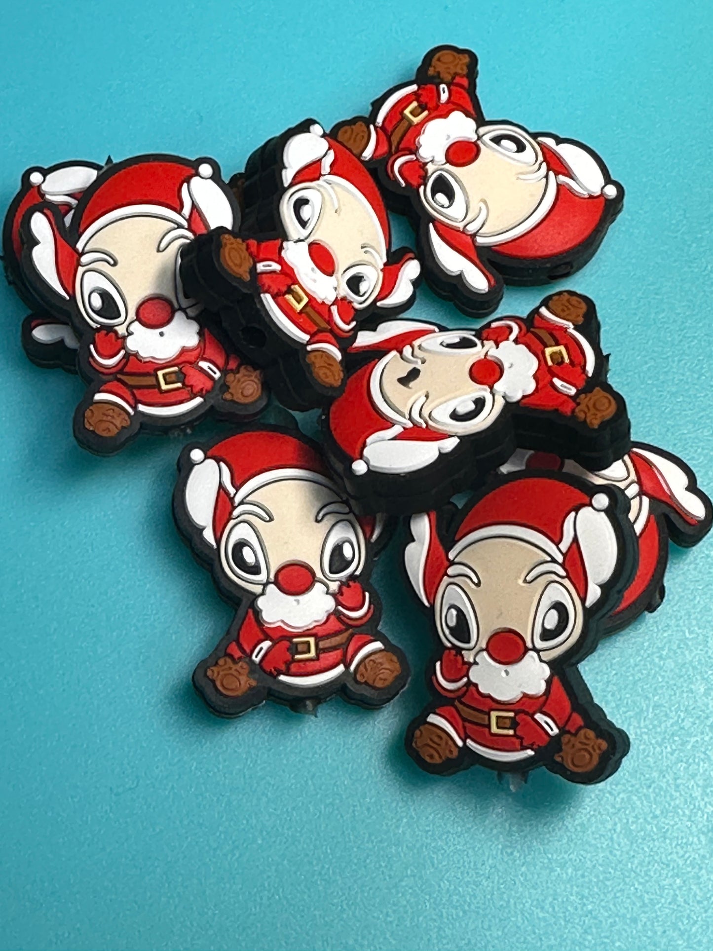 Christmas mouse Focal Beads/ beadable pen/ Silicone bead/ keychain bead/Santa suit/