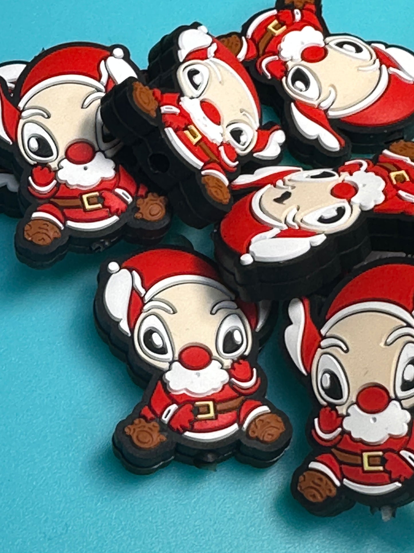 Christmas mouse Focal Beads/ beadable pen/ Silicone bead/ keychain bead/Santa suit/