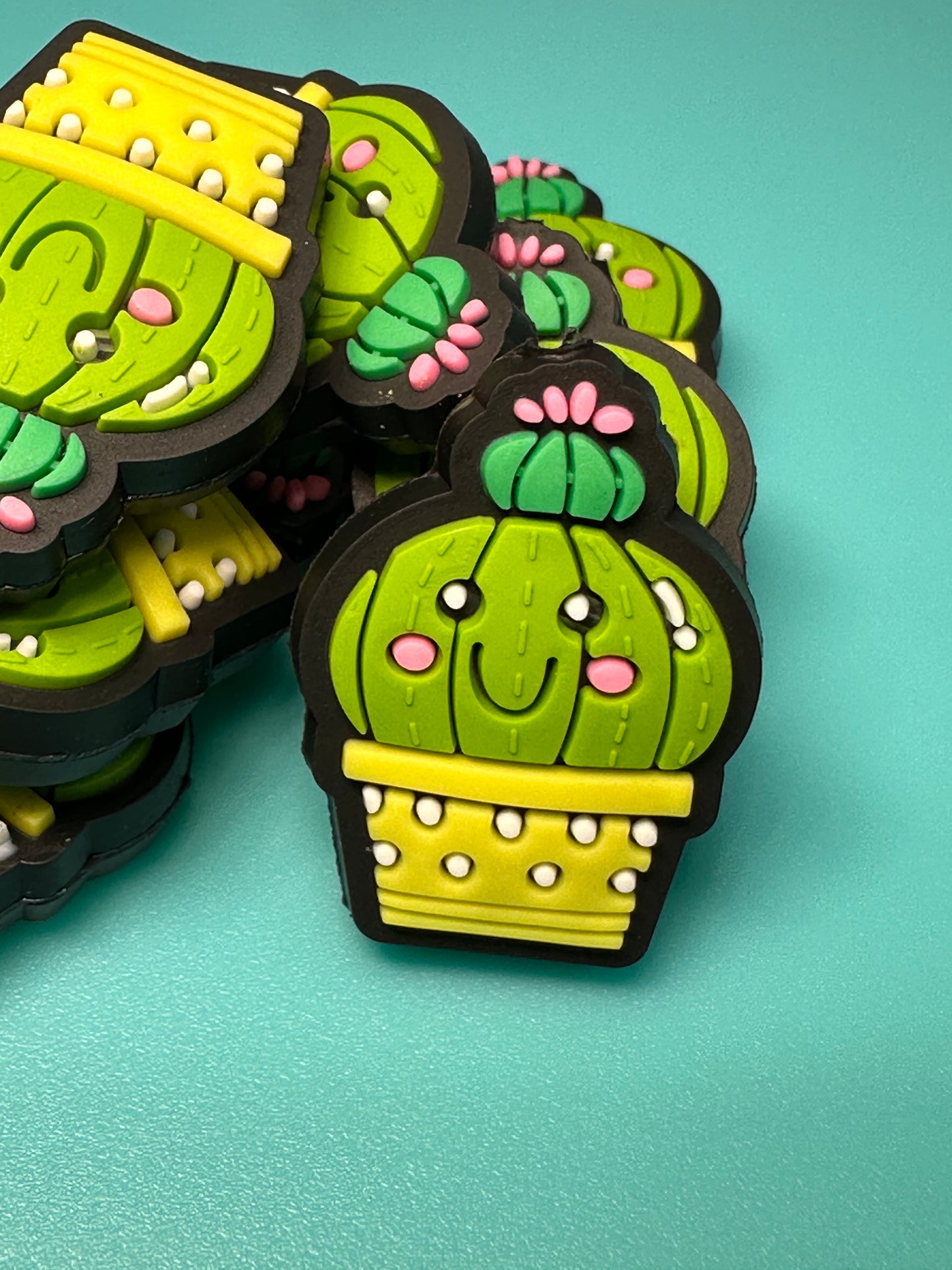 Cactus in flower pots/ Focal Bead/ beadable pen/ Silicone bead/ cactus/ keychain bead/