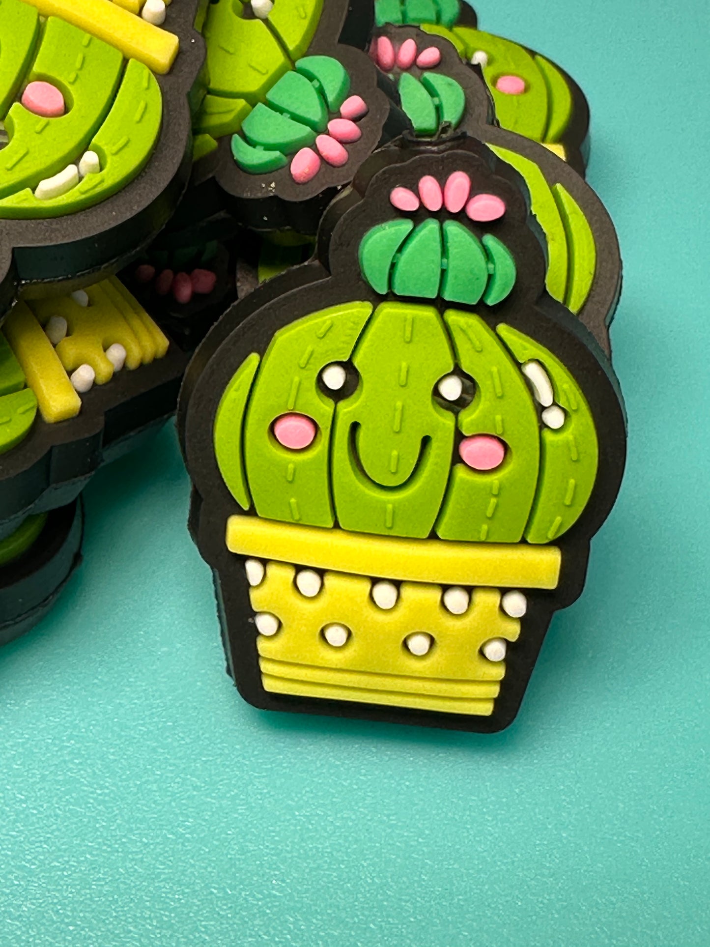 Cactus in flower pots/ Focal Bead/ beadable pen/ Silicone bead/ cactus/ keychain bead/