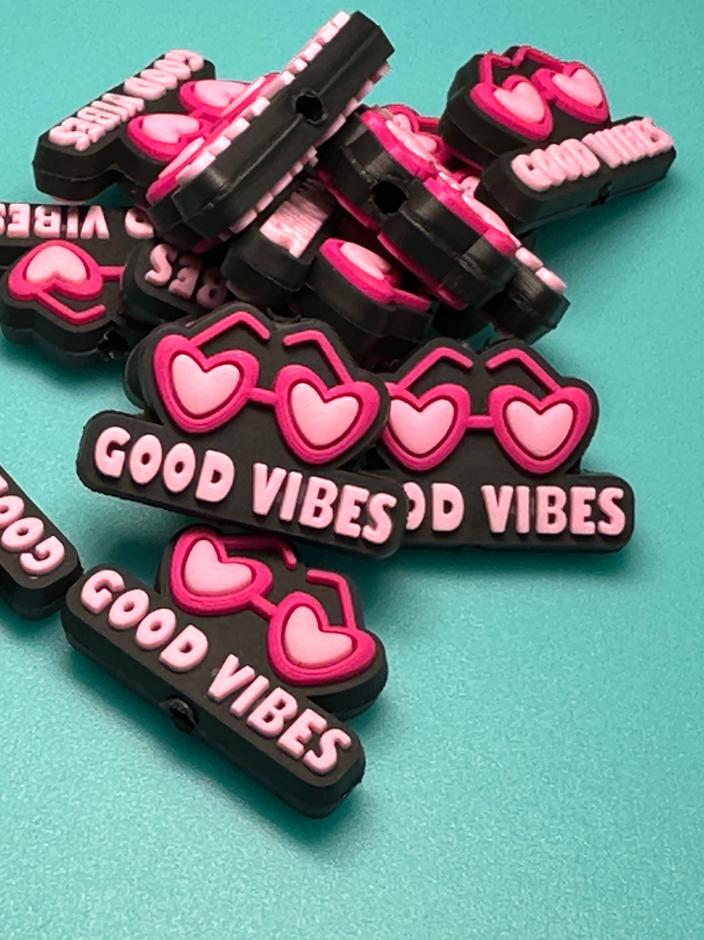 Good vibes silicone focal bead/ sunglasses/summer