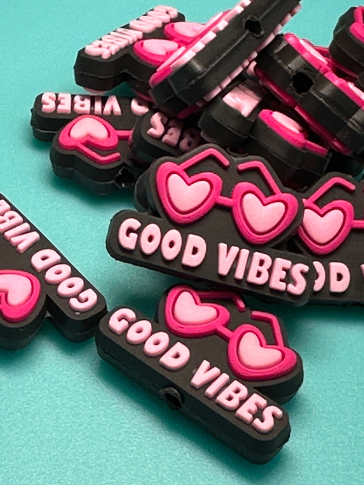 Good vibes silicone focal bead/ sunglasses/summer