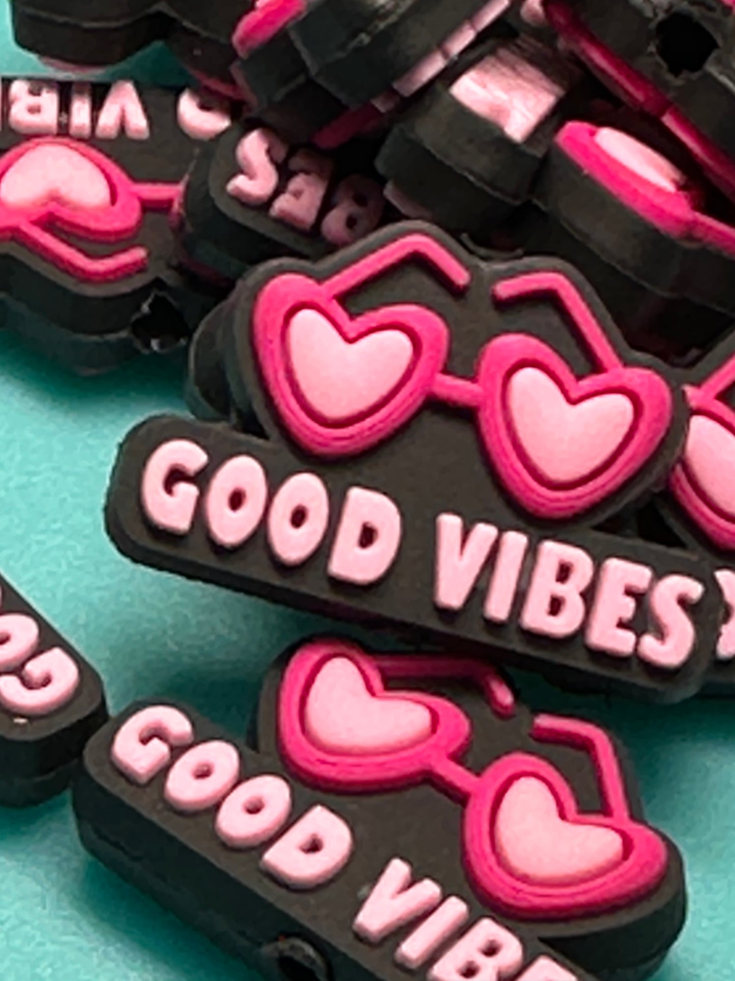 Good vibes silicone focal bead/ sunglasses/summer