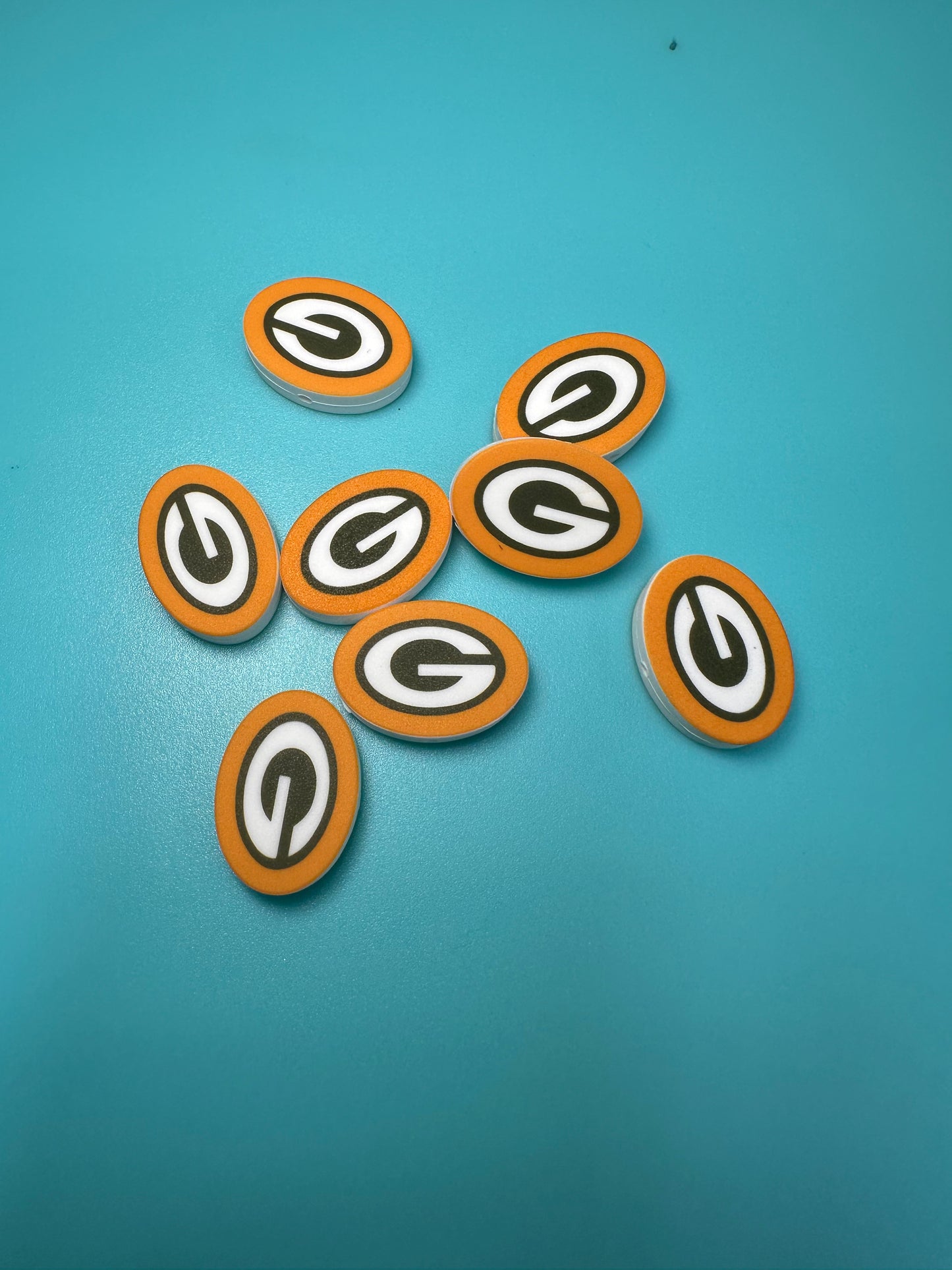 Green Bay Packers focal bead oval shaped