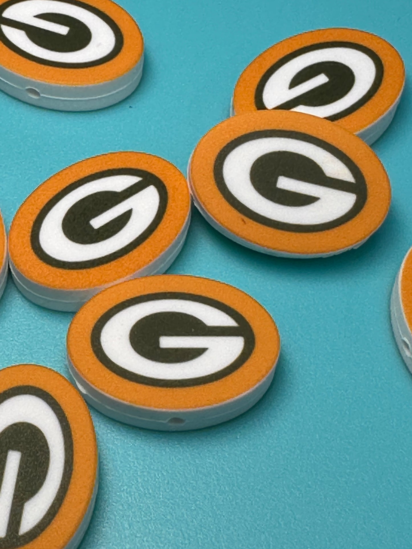 Green Bay Packers focal bead oval shaped