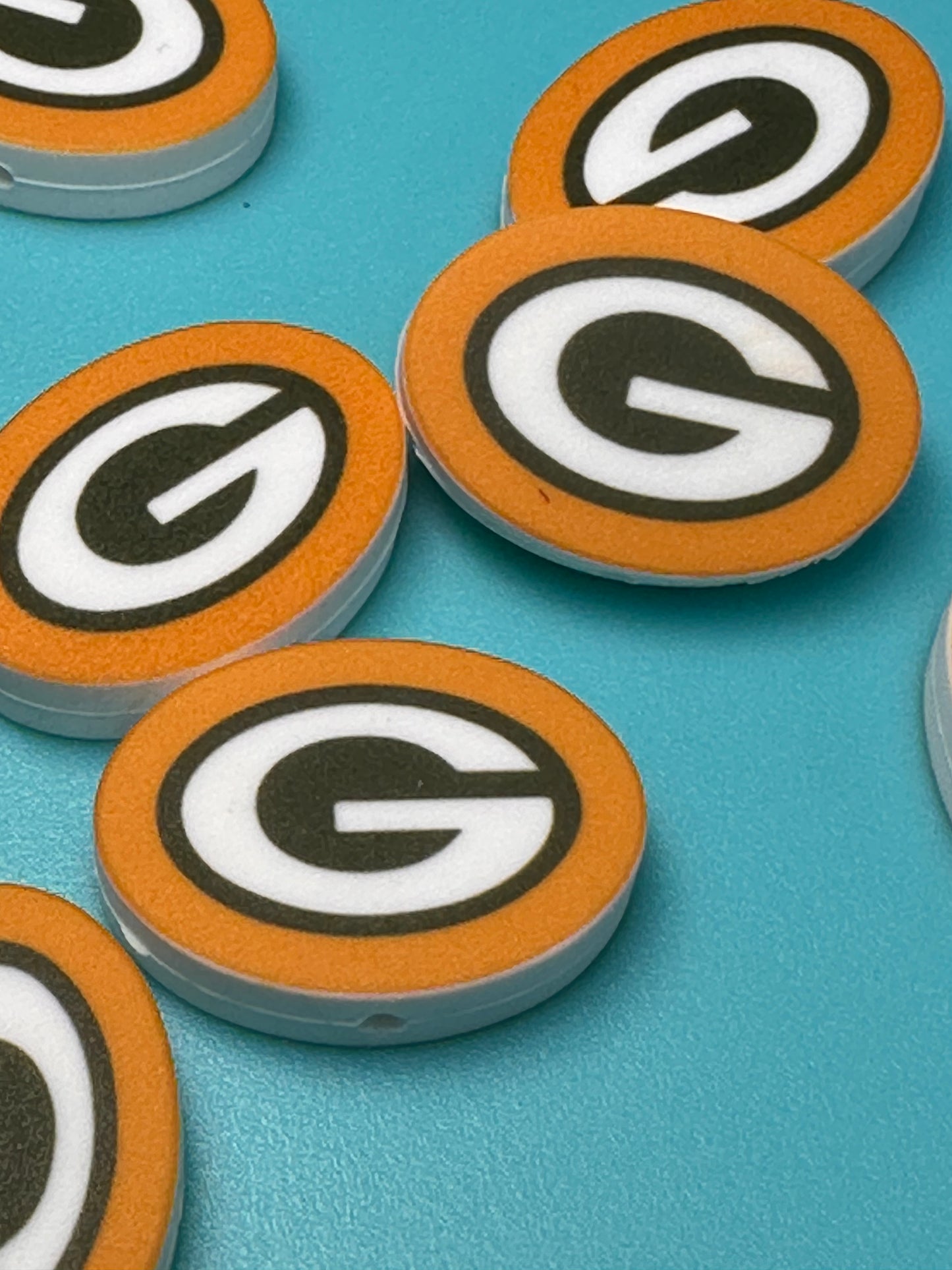 Green Bay Packers focal bead oval shaped