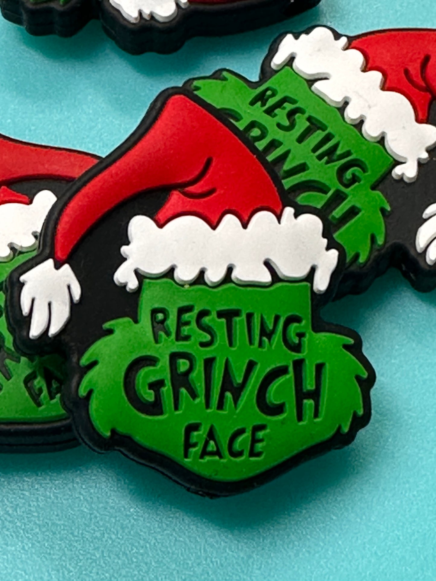 Resting Green guy face / Focal Bead/ beadable pen/ Silicone bead/ keychain bead/ Christmas/green