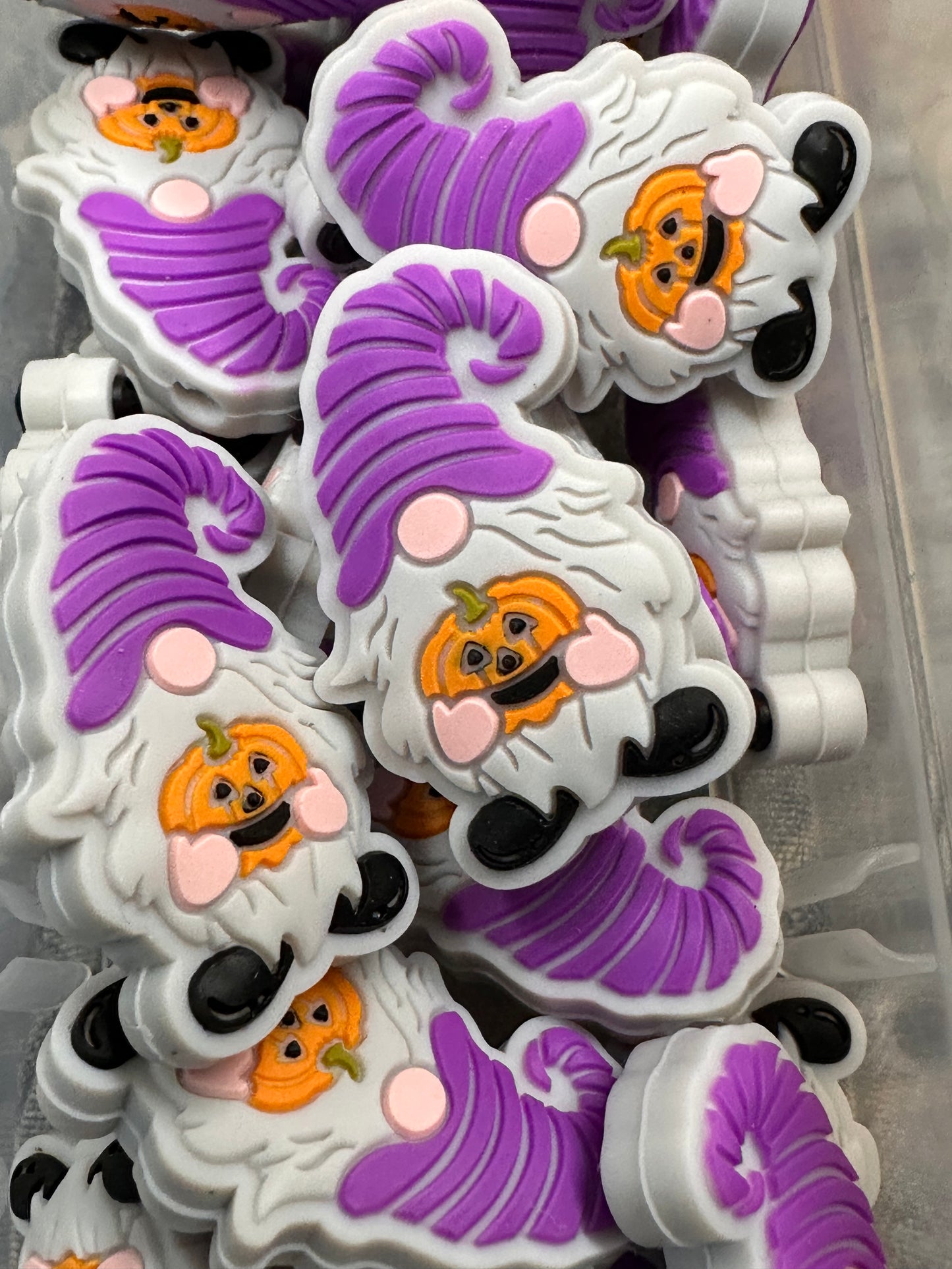 Halloween Pumpkin Gnome beads/Focal Bead/ beadable pen/Silicone bead/ keychain bead/