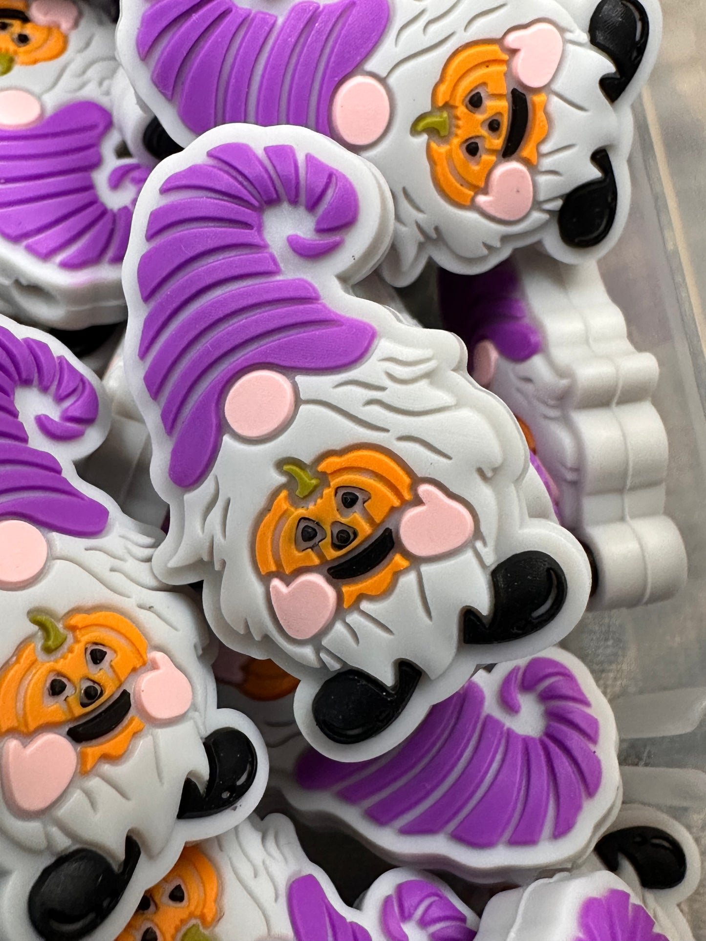 Halloween Pumpkin Gnome beads/Focal Bead/ beadable pen/Silicone bead/ keychain bead/