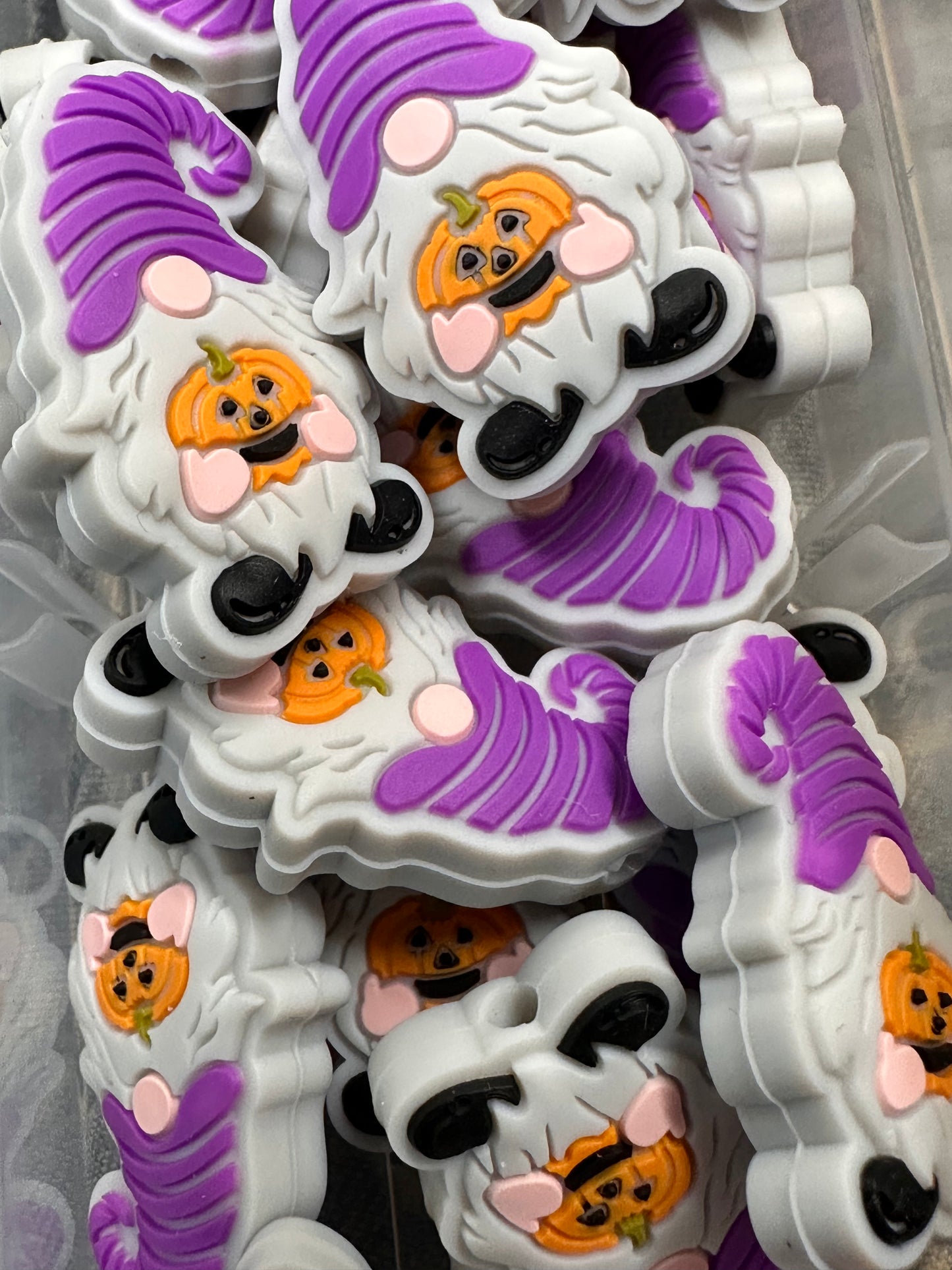 Halloween Pumpkin Gnome beads/Focal Bead/ beadable pen/Silicone bead/ keychain bead/