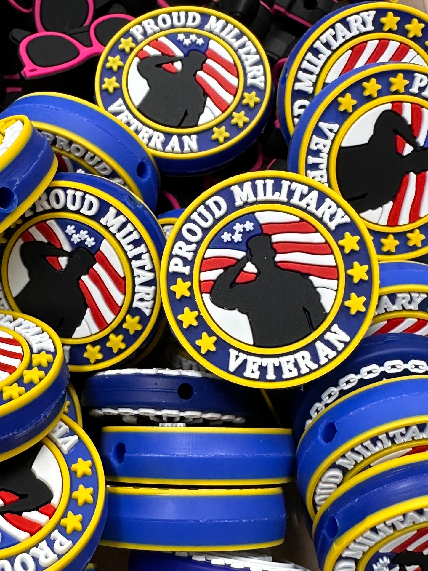 Veteran Military Air Force Focal Bead/ beadable pen/ Silicone bead/ keychain bead/ DIY
