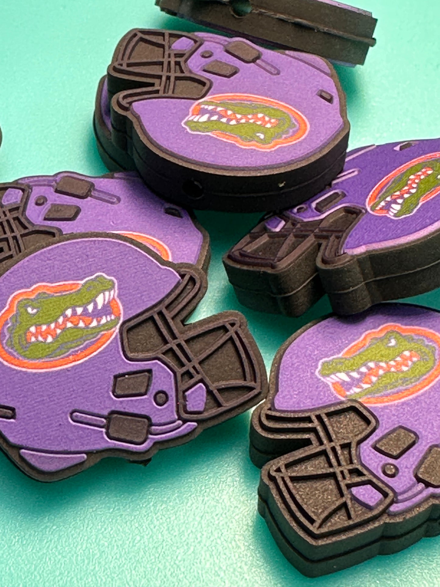 Florida Gators focal beads/ Focal Bead/ beadable pen/ Silicone bead/ keychain bead / Football/ helmet/