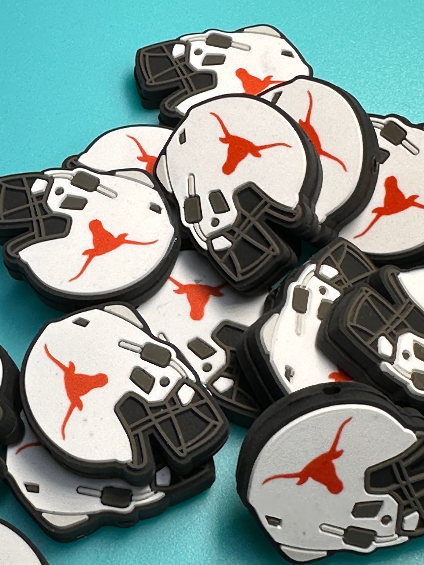 Texas Longhorns focal beads/ NFL / Focal Bead/ beadable pen/ Silicone bead/ keychain bead / Football/ helmet/