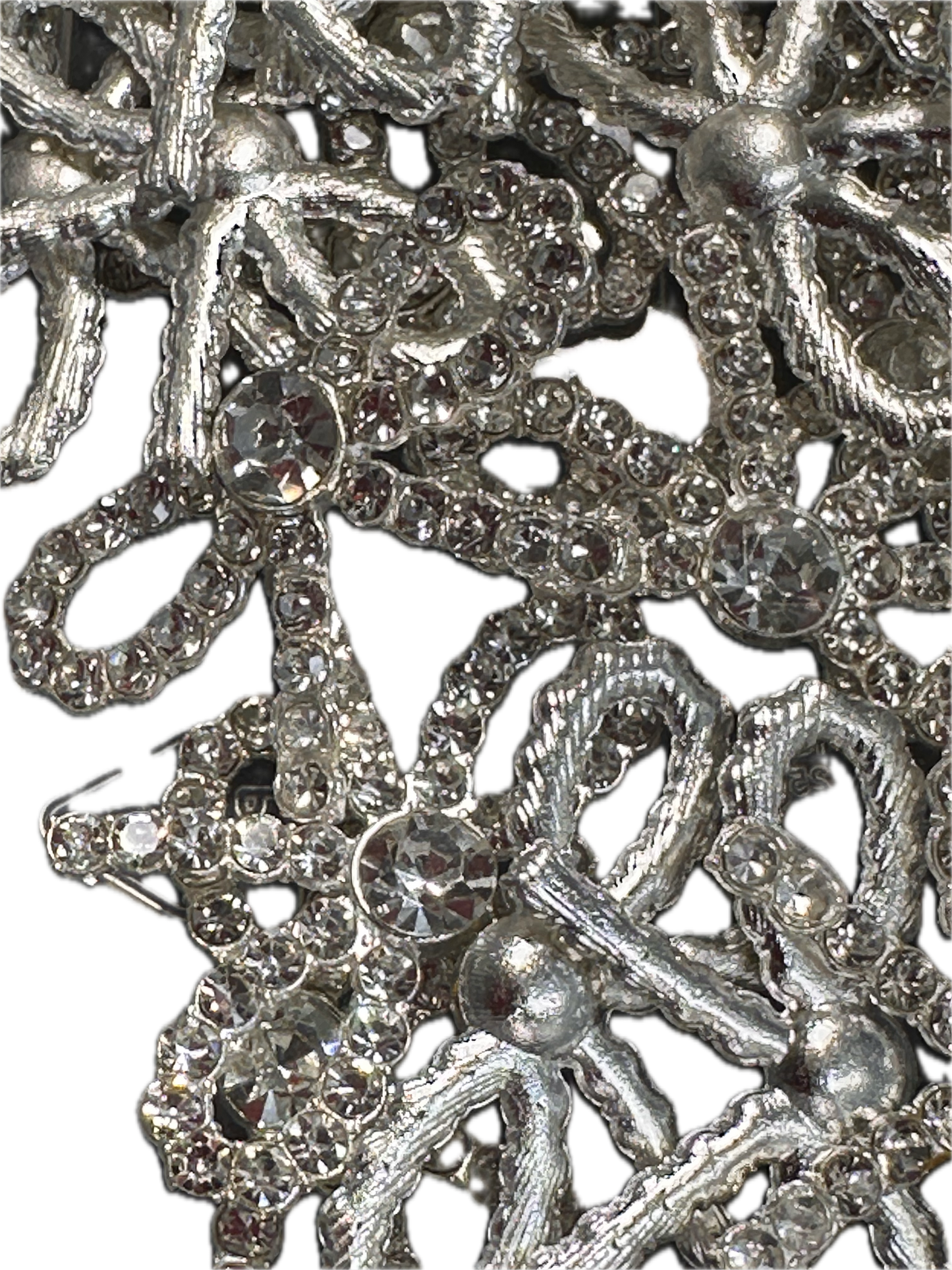 Flatback Rhinestone Bow Charms – Must Be Glued On, Sparkly Silver Embellishments