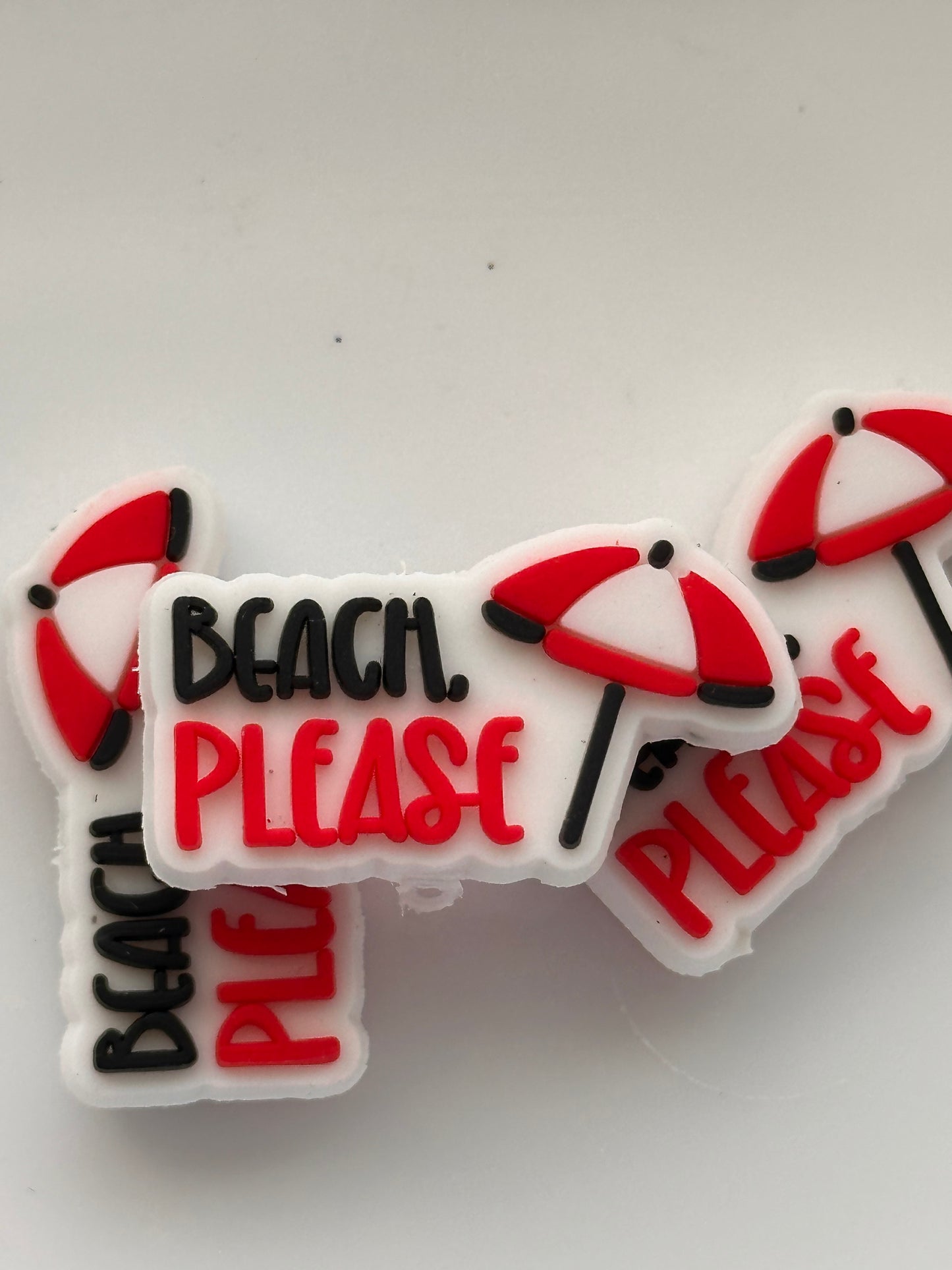 Beach, please focal bead / beach/ swim suit/ palm trees/ umbrella