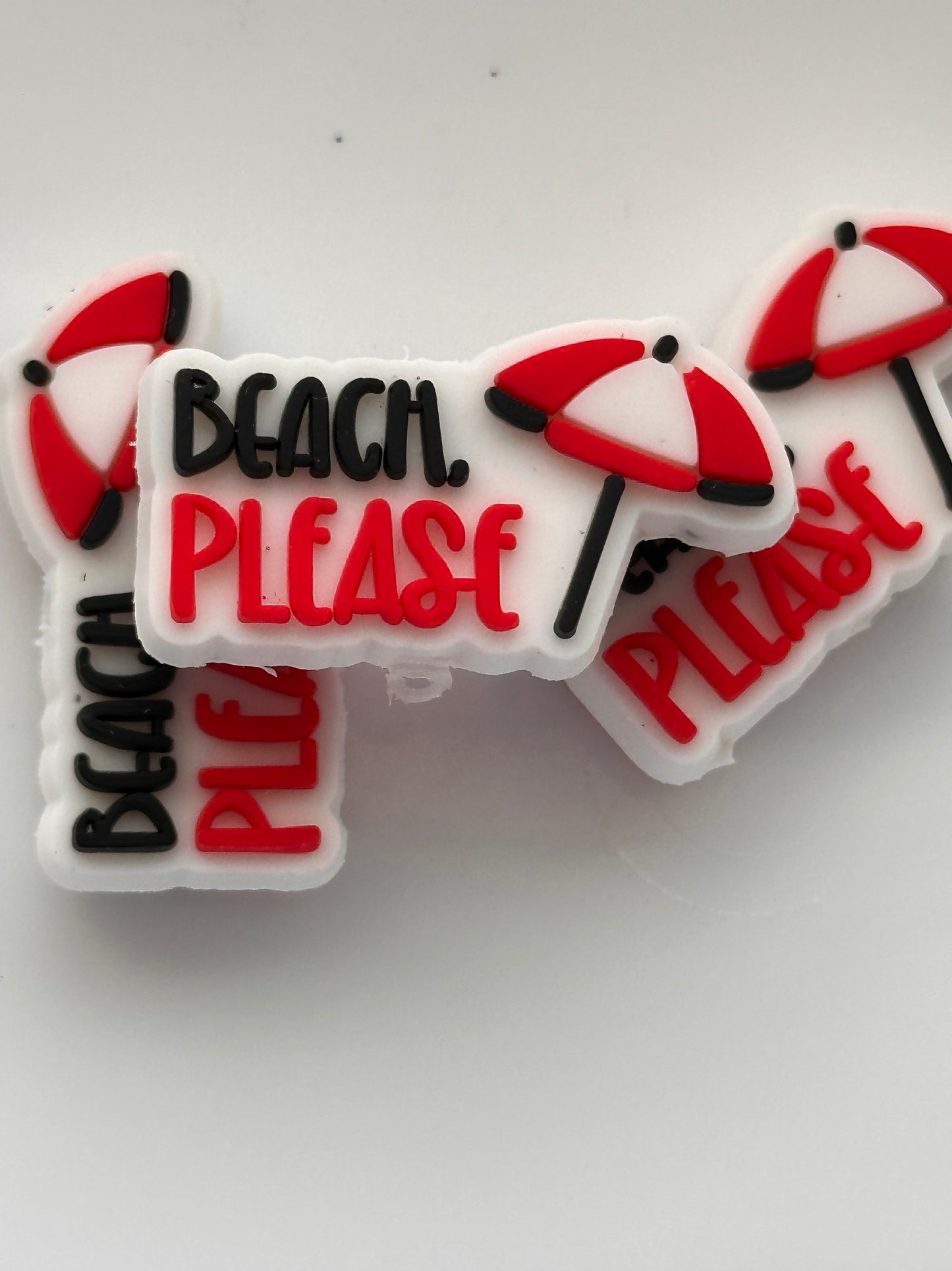 Beach, please focal bead / beach/ swim suit/ palm trees/ umbrella
