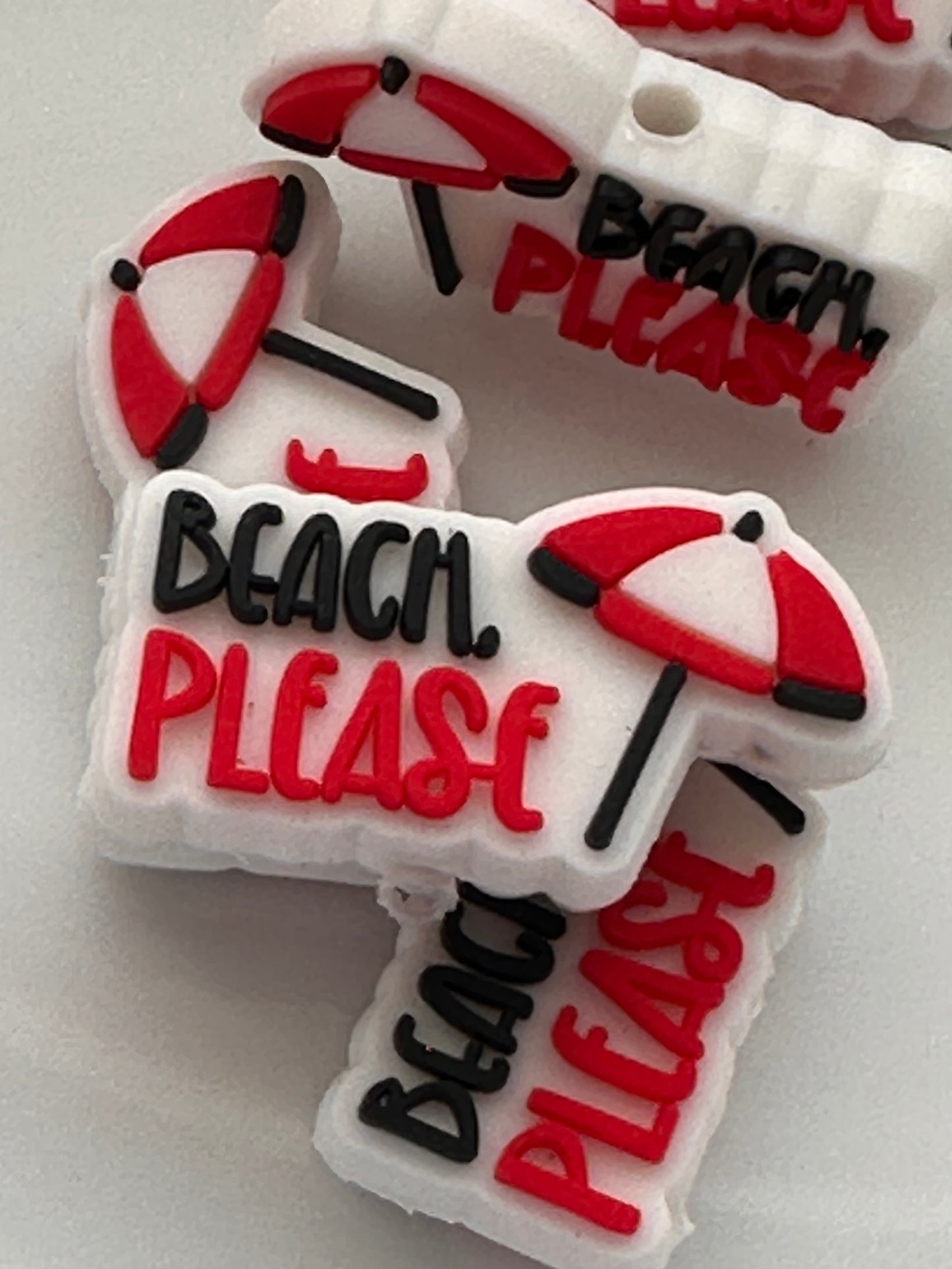 Beach, please focal bead / beach/ swim suit/ palm trees/ umbrella