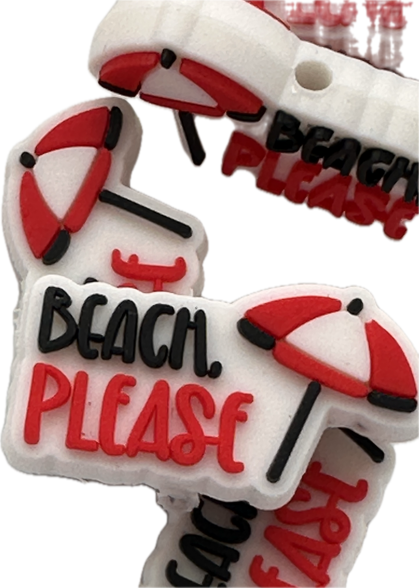Beach, please focal bead / beach/ swim suit/ palm trees/ umbrella