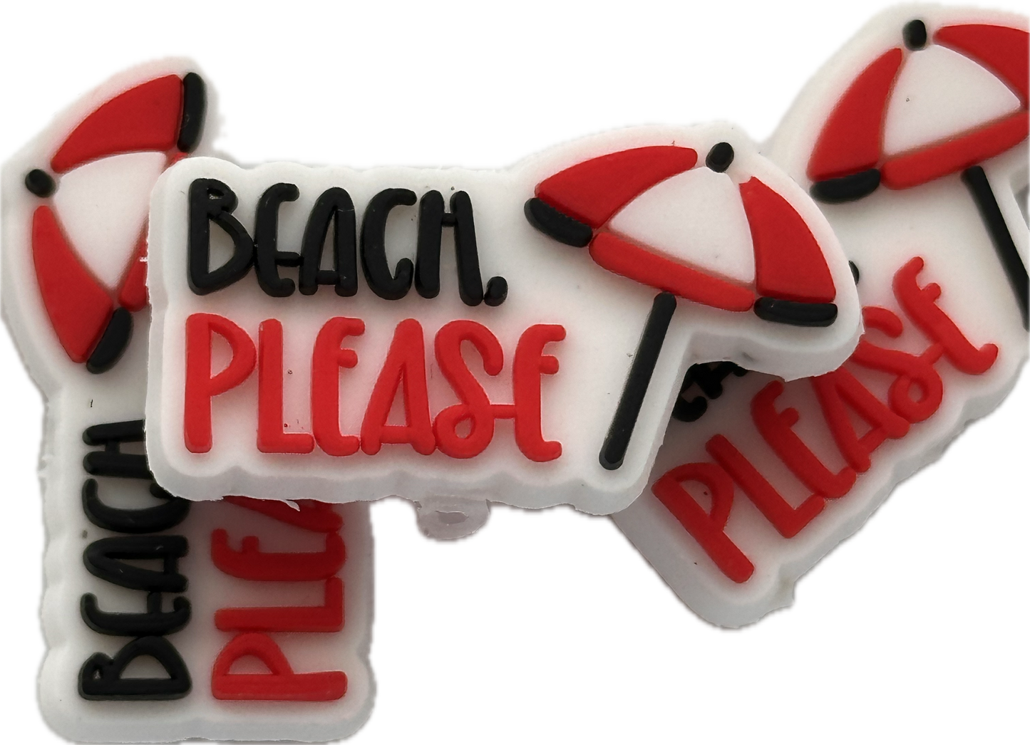 Beach, please focal bead / beach/ swim suit/ palm trees/ umbrella