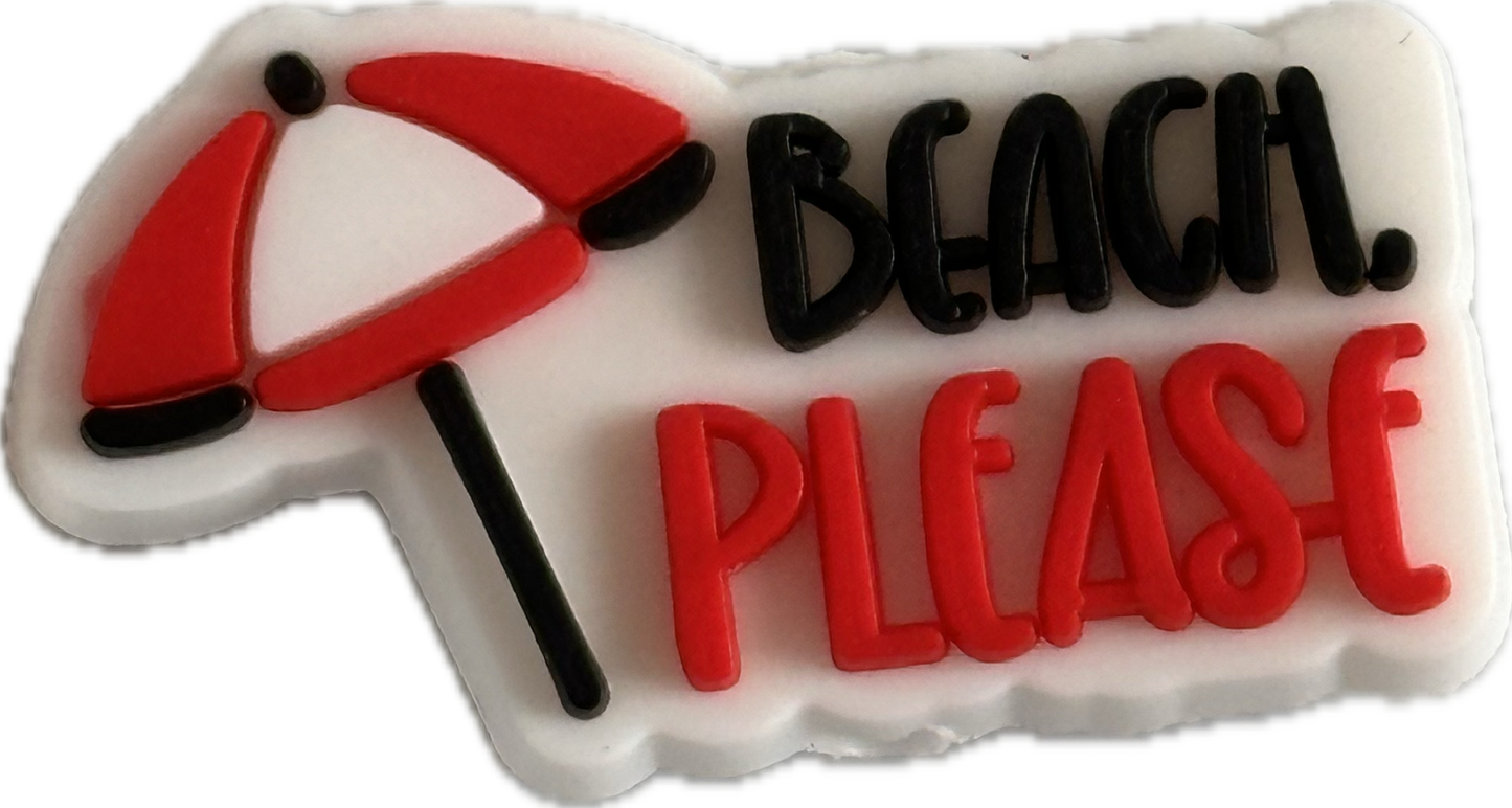 Beach, please focal bead / beach/ swim suit/ palm trees/ umbrella