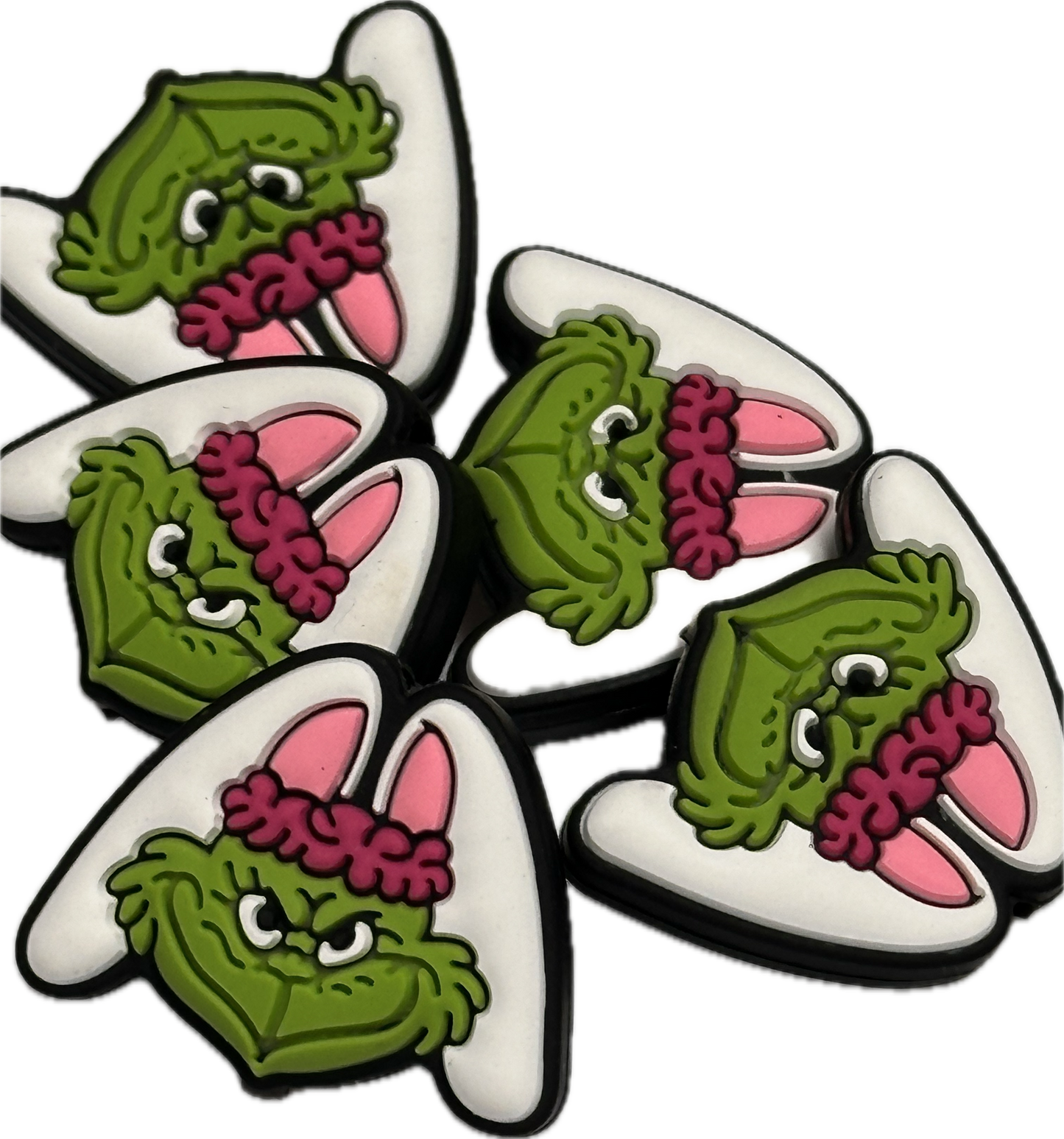Green guy with Easter bunny ears / Focal Bead/ beadable pen/ Silicone bead/ keychain bead/ pumpkin/ fall / Halloween/dark green