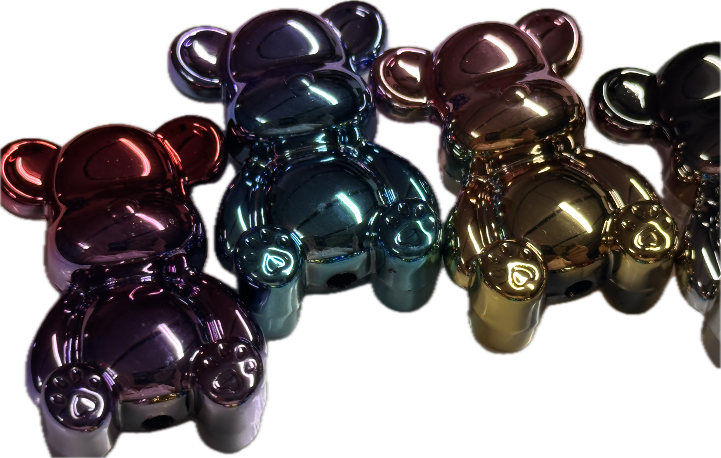 Metallic Acrylic bear beads included/ jewelry Bead/ beadable pen/ keychain bead/bead