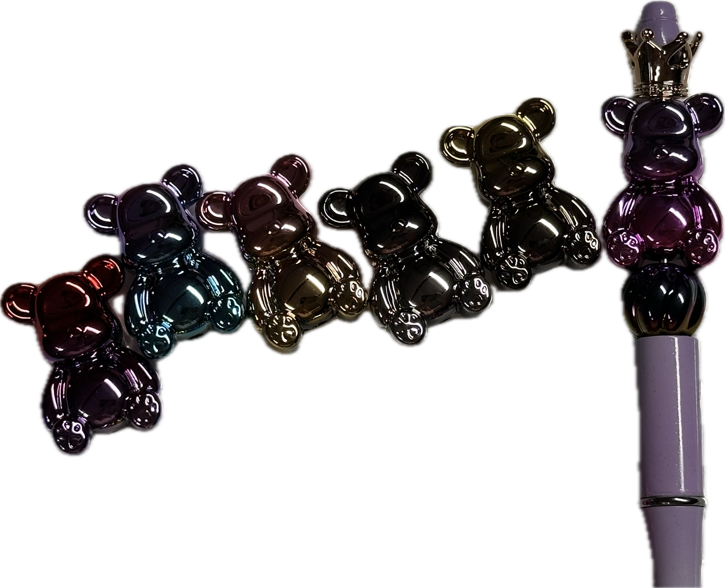 Metallic Acrylic bear beads included/ jewelry Bead/ beadable pen/ keychain bead/bead
