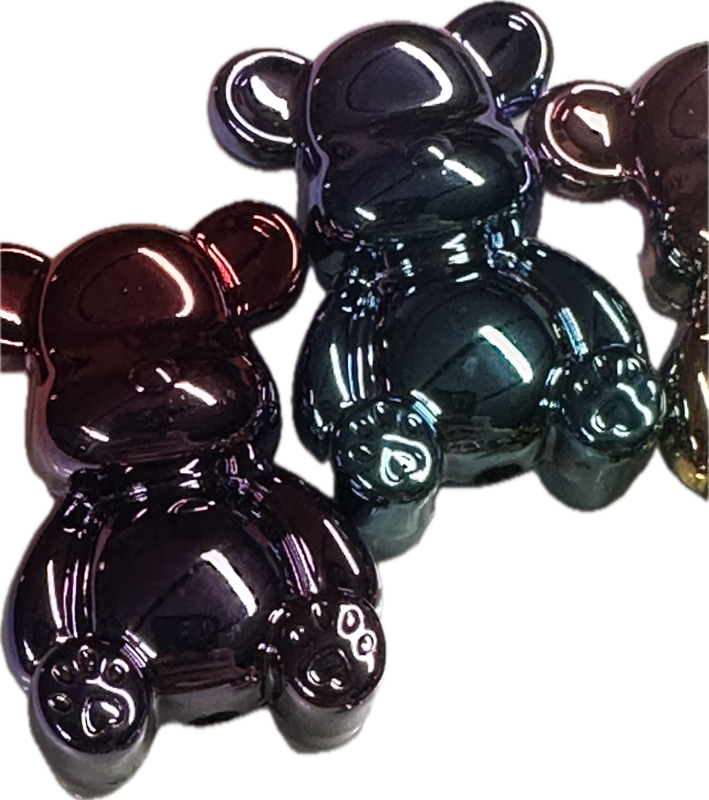 Metallic Acrylic bear beads included/ jewelry Bead/ beadable pen/ keychain bead/bead