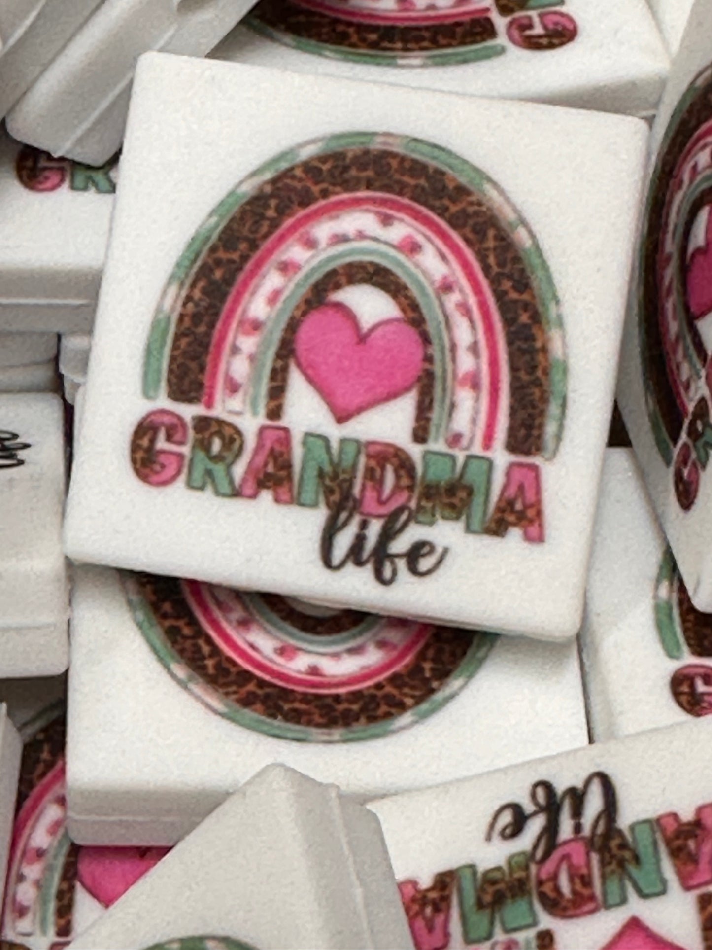 Grandma Focal Bead/ beadable pen/ Silicone bead/keychain bead/ rainbow bead/ Grandmother Love