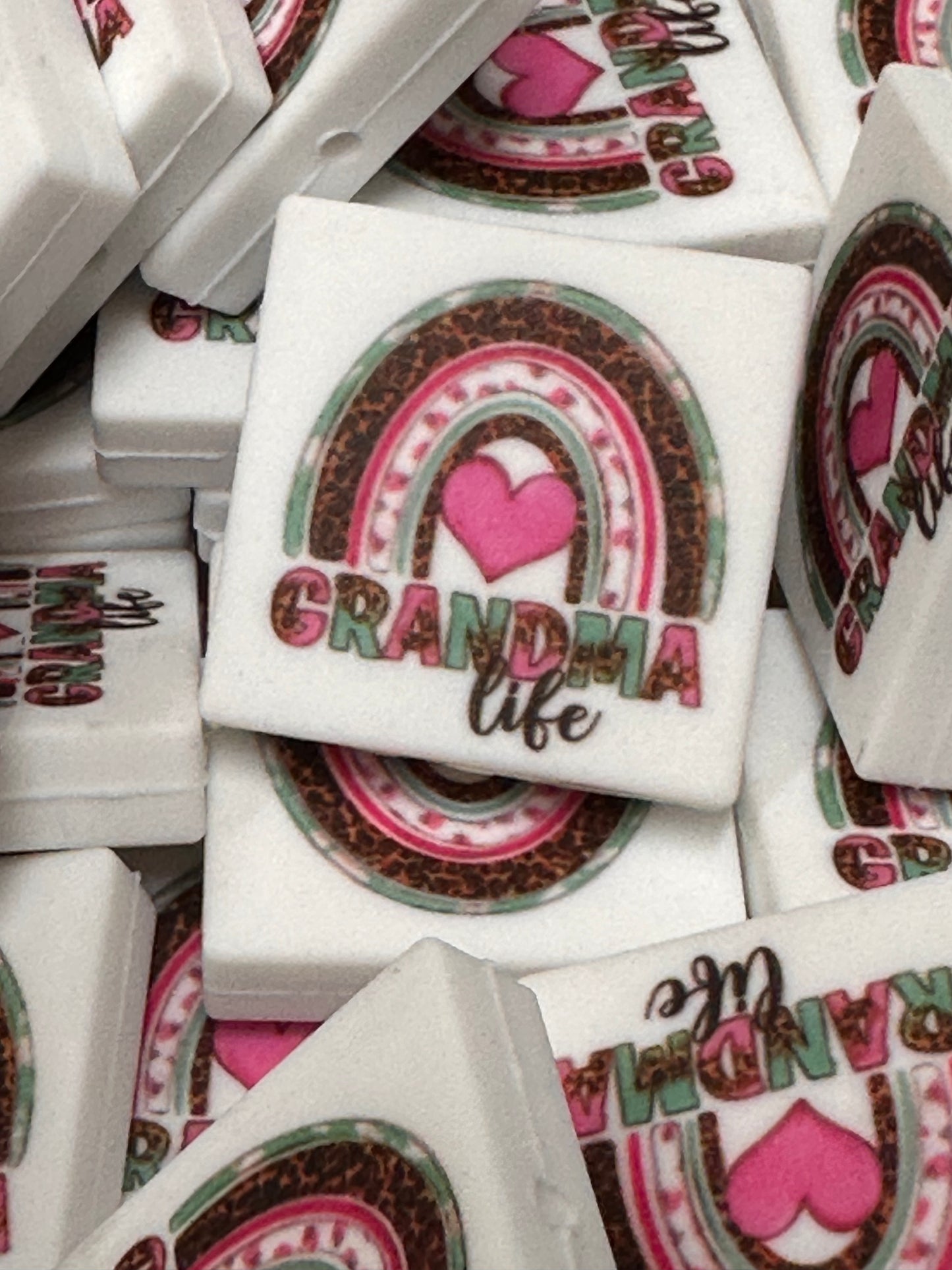 Grandma Focal Bead/ beadable pen/ Silicone bead/keychain bead/ rainbow bead/ Grandmother Love
