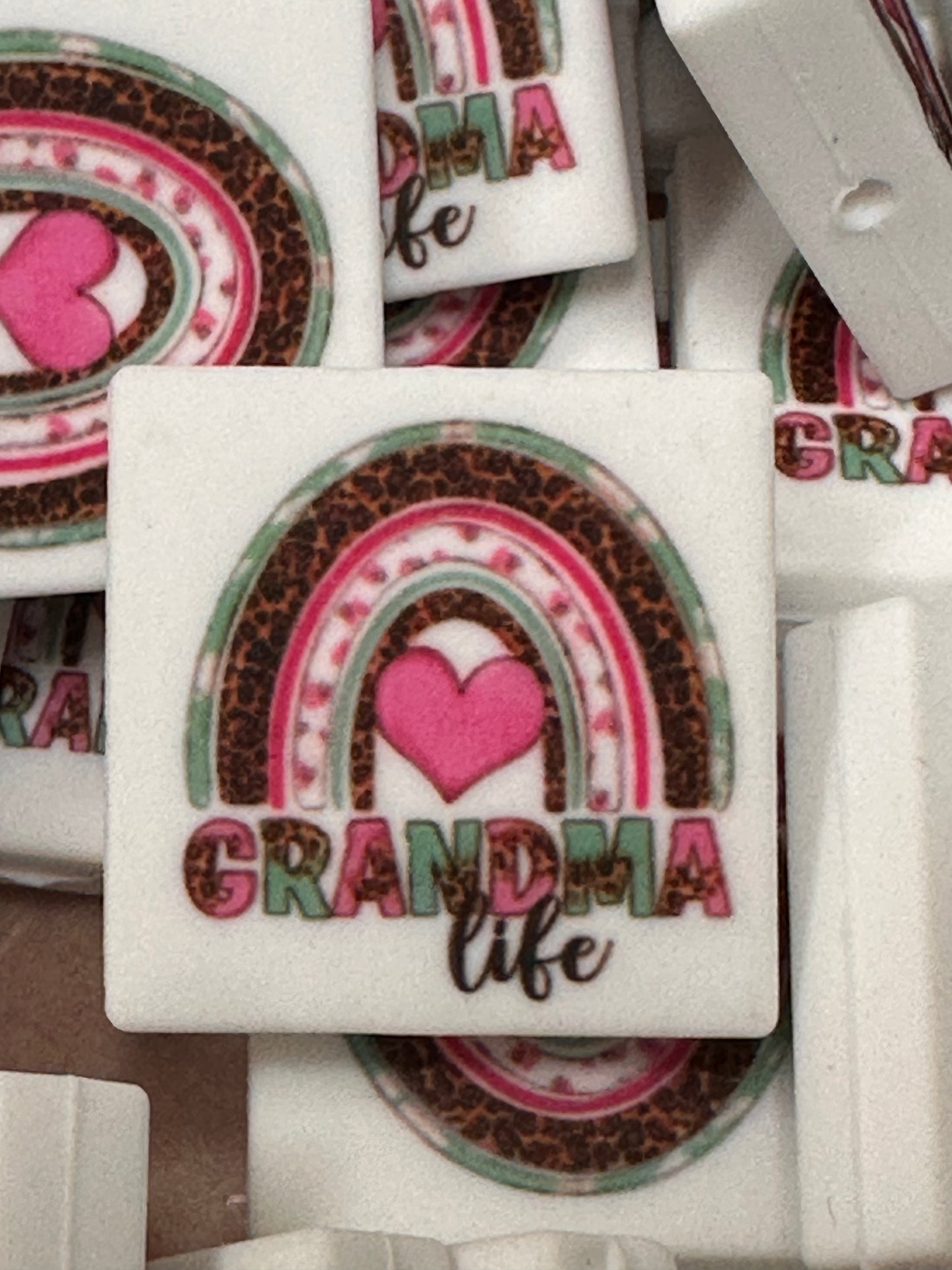 Grandma Focal Bead/ beadable pen/ Silicone bead/keychain bead/ rainbow bead/ Grandmother Love