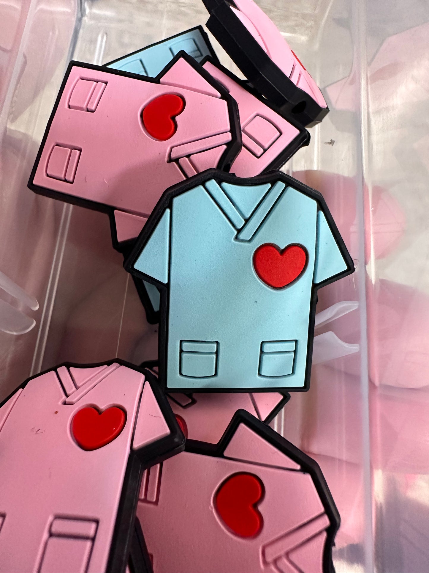 Nurse scrubs silicone focal bead