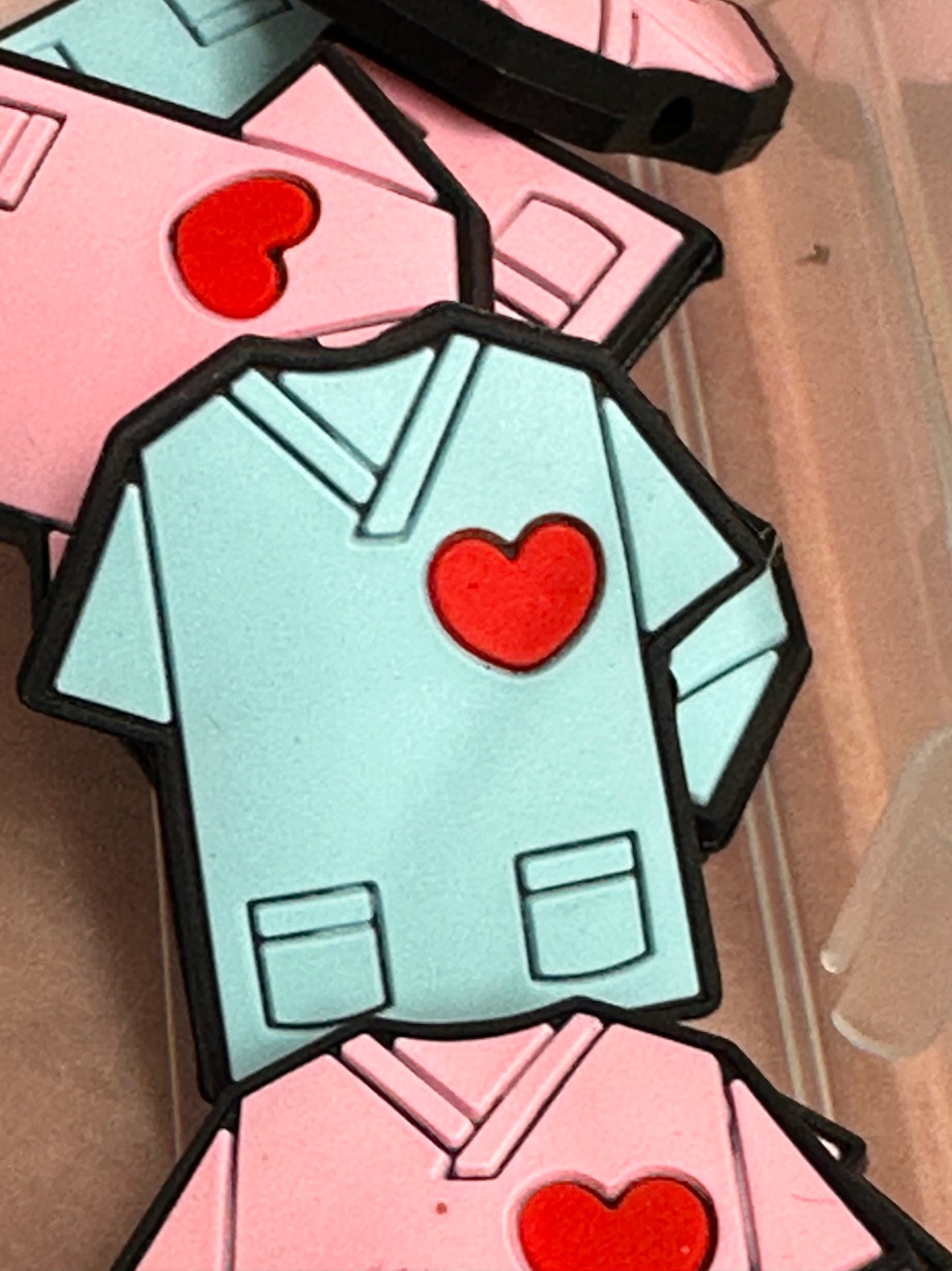 Nurse scrubs silicone focal bead